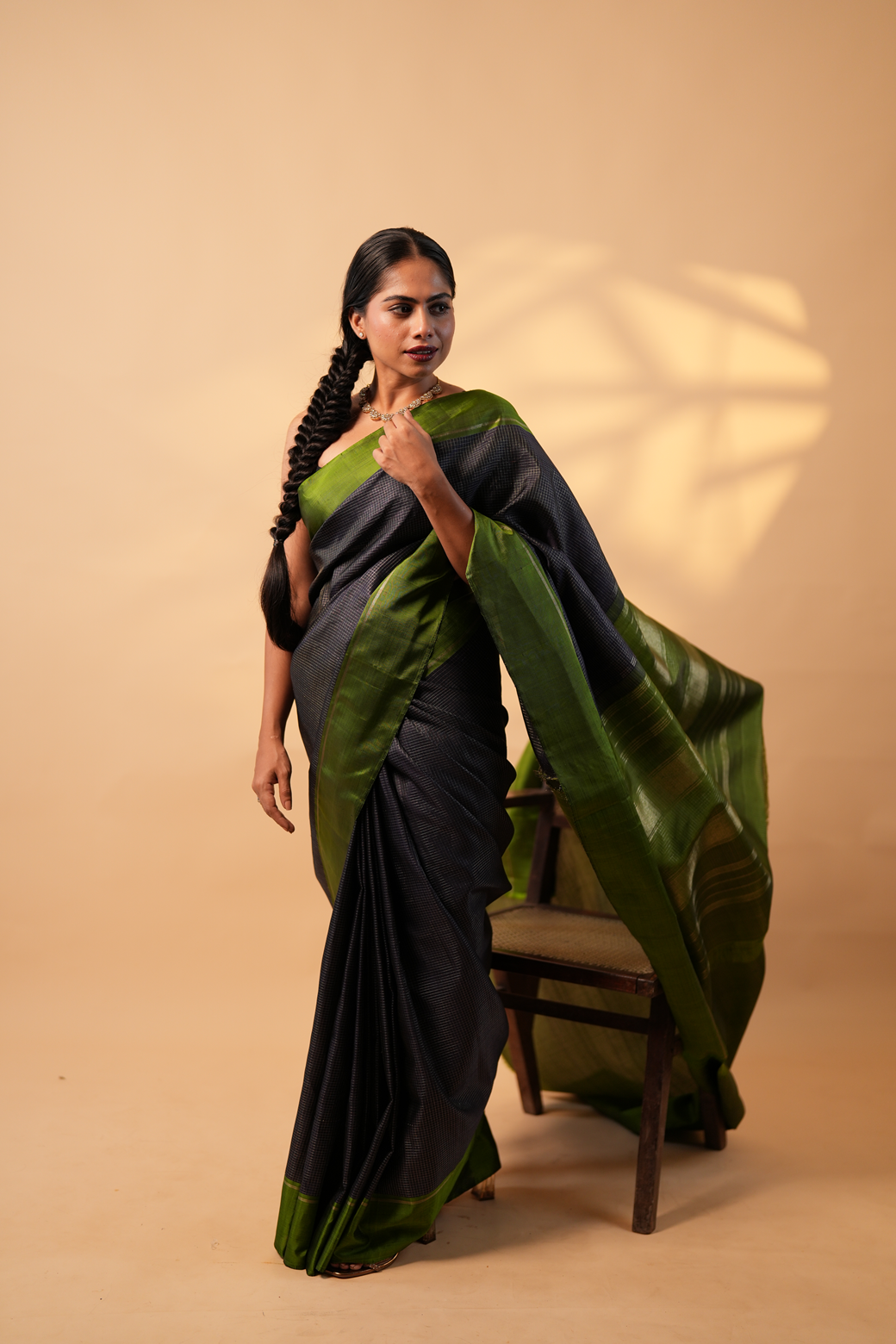 Blue Colour Kanchipuram Designer Saree