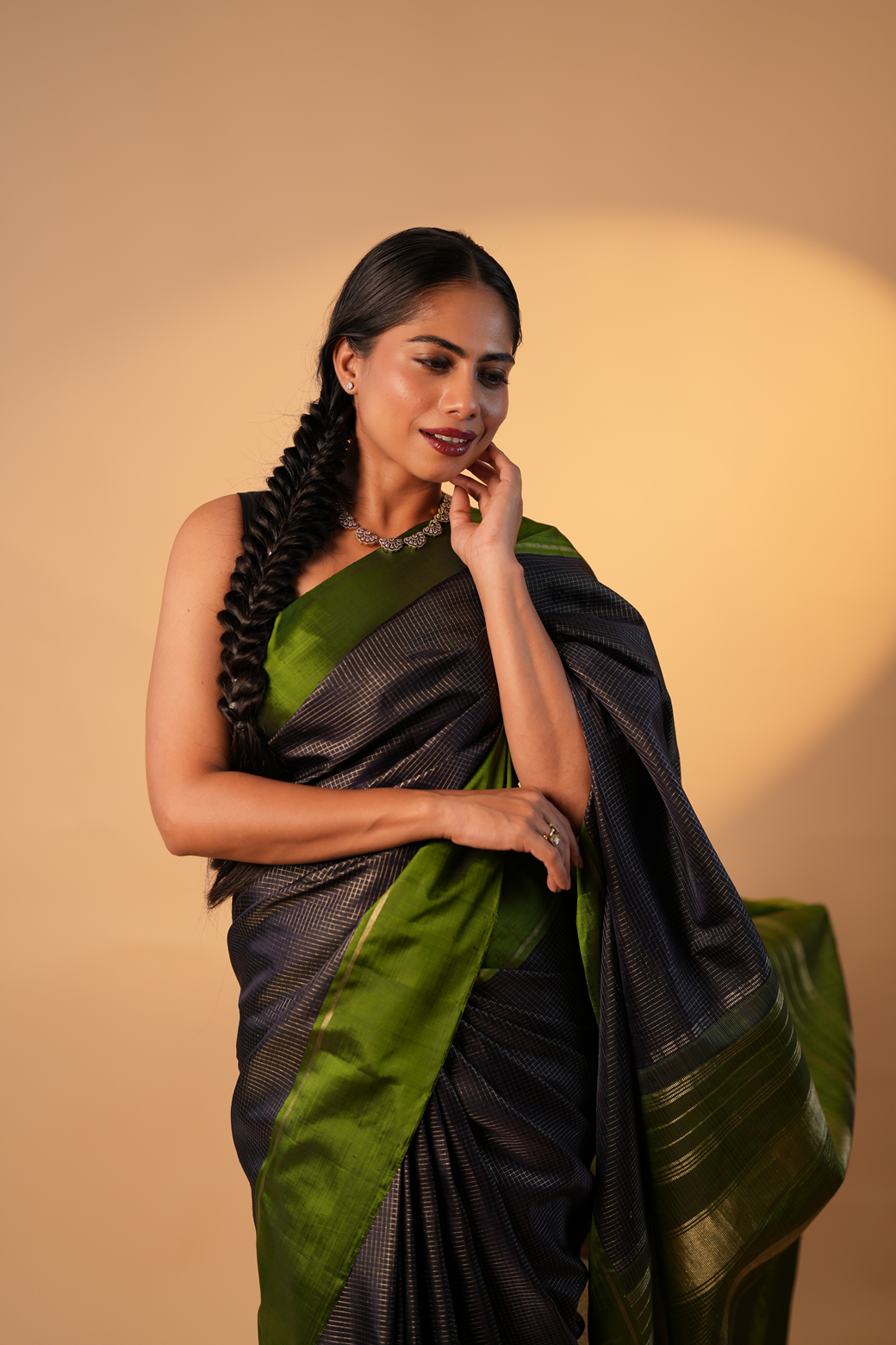 Blue Colour Kanchipuram Designer Saree