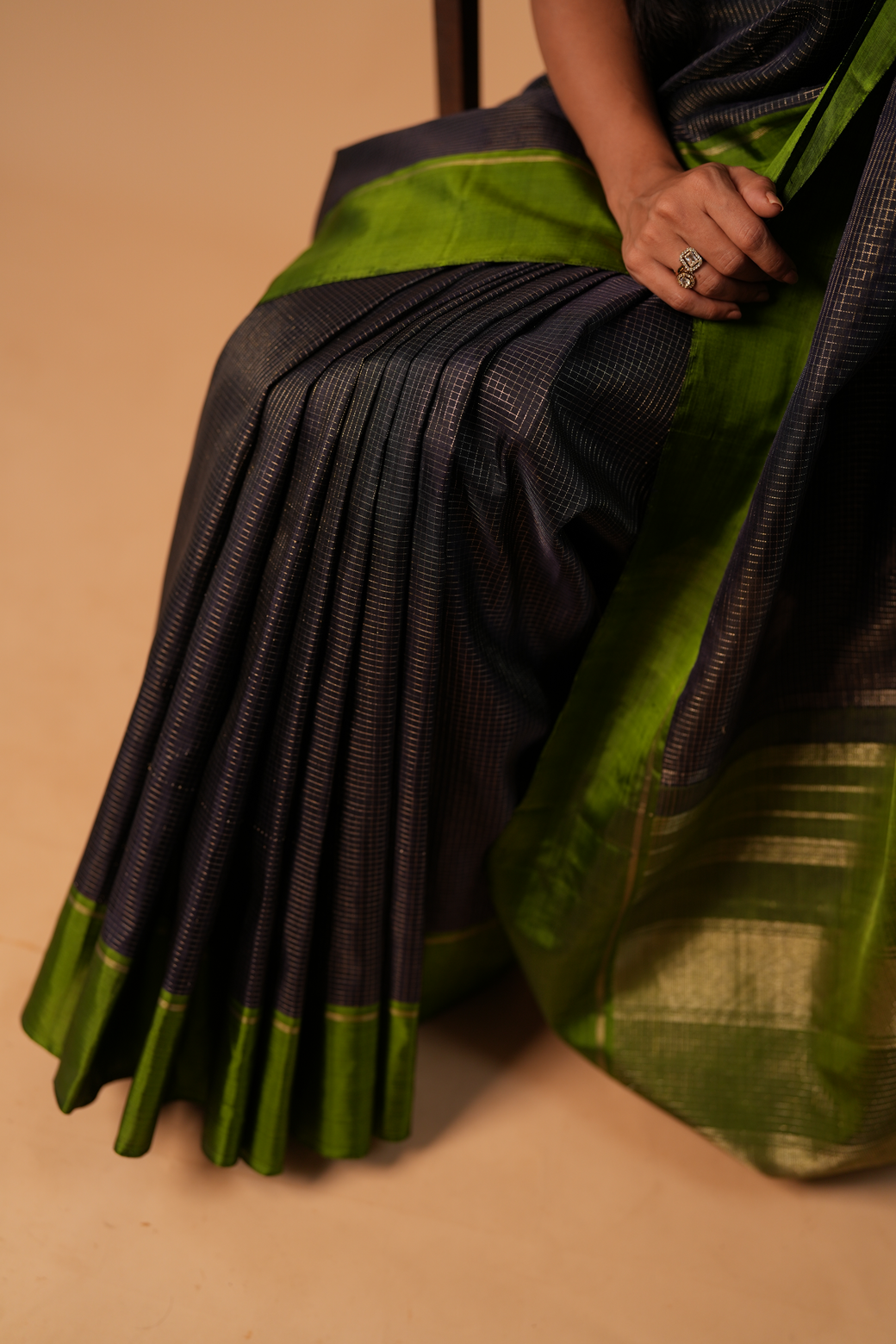 Blue Colour Kanchipuram Designer Saree