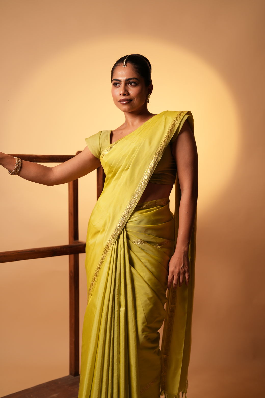 Yellow Green Colour Kanchipuram Soft Silk Saree