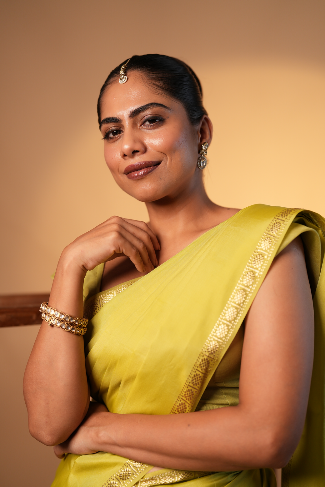 Yellow Green Colour Kanchipuram Soft Silk Saree