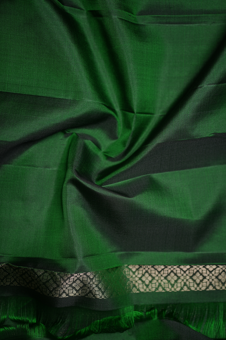 Bottle Green Colour Kanchipuram Designer Saree