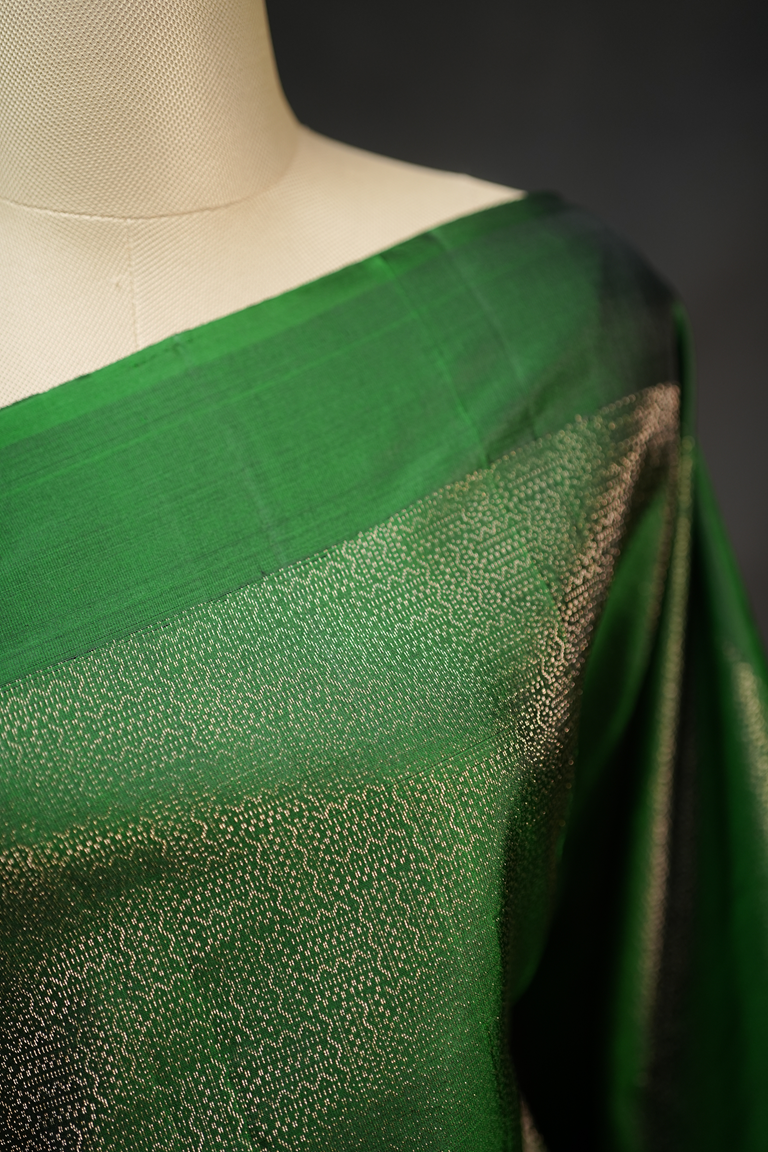 Bottle Green Colour Kanchipuram Designer Saree