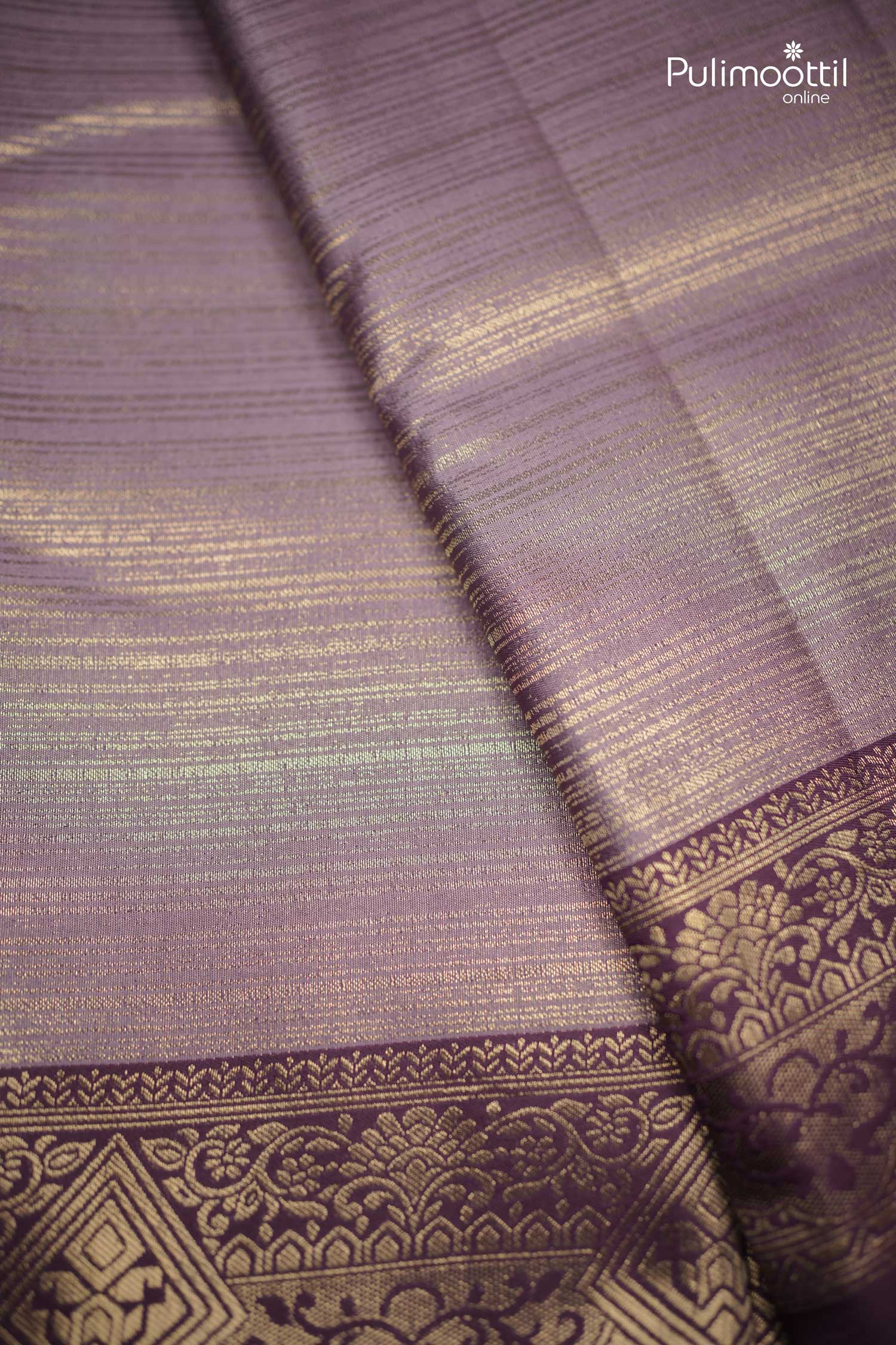Lavender Colour Semi Silk Saree.