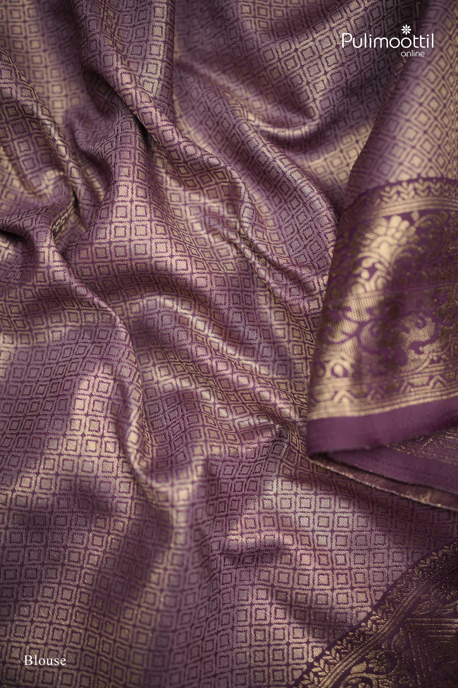 Lavender Colour Semi Silk Saree.