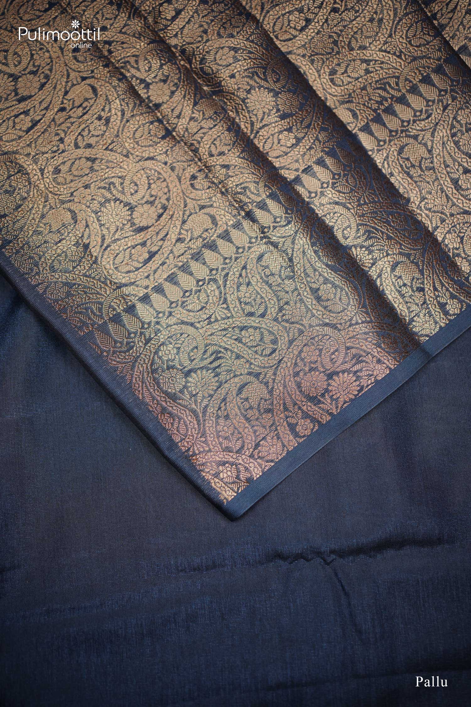 Navy Blue Banarasi Saree.