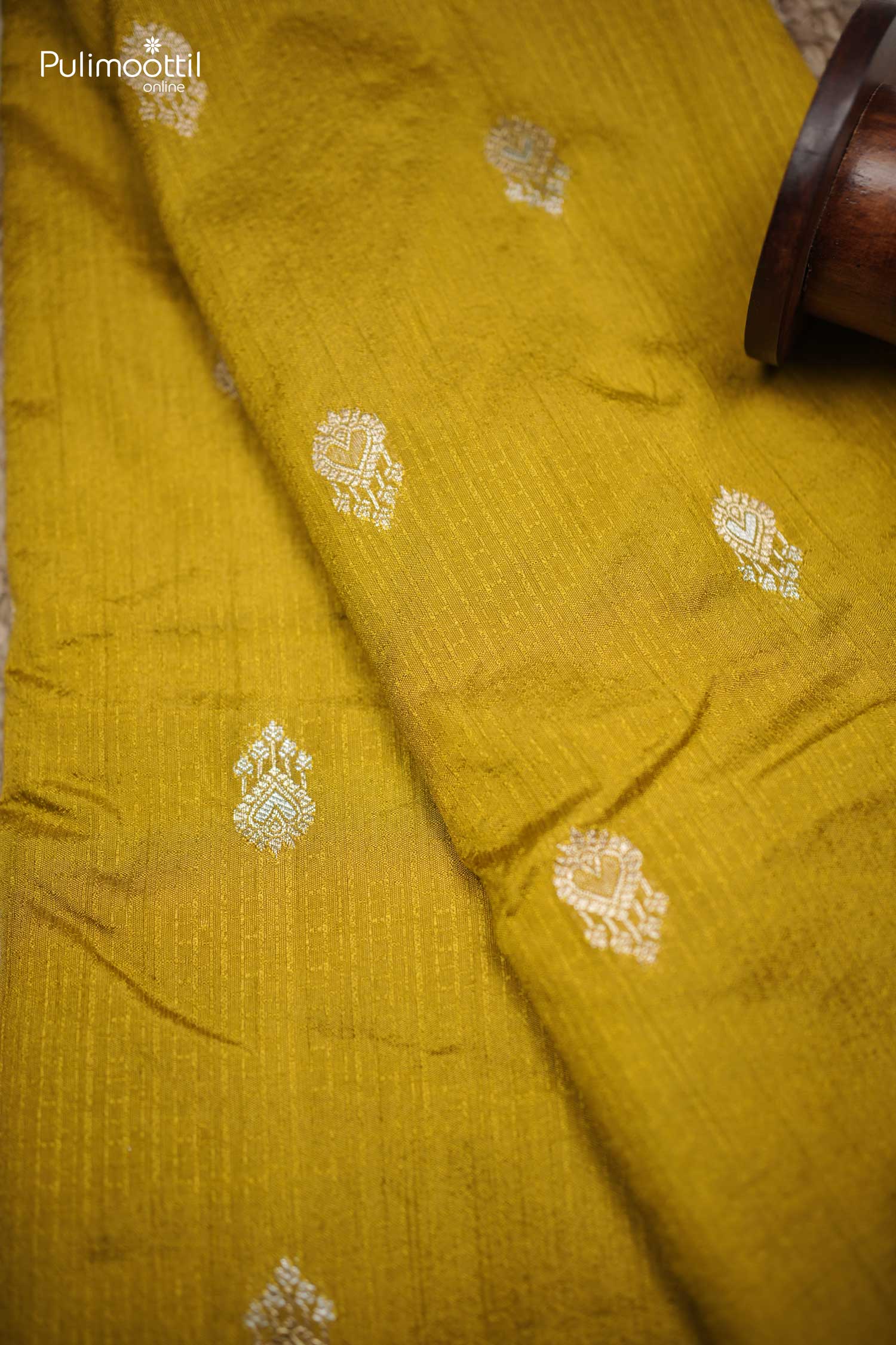 Mustard Yellow Semi Tussar Saree.