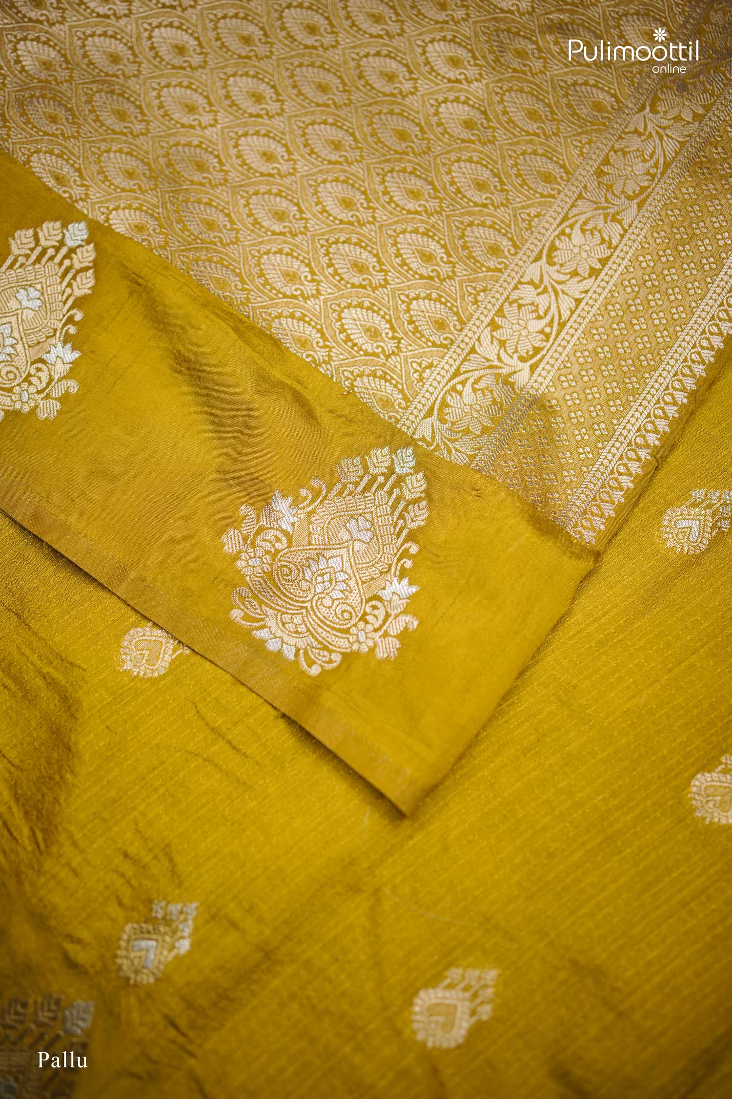 Mustard Yellow Semi Tussar Saree.