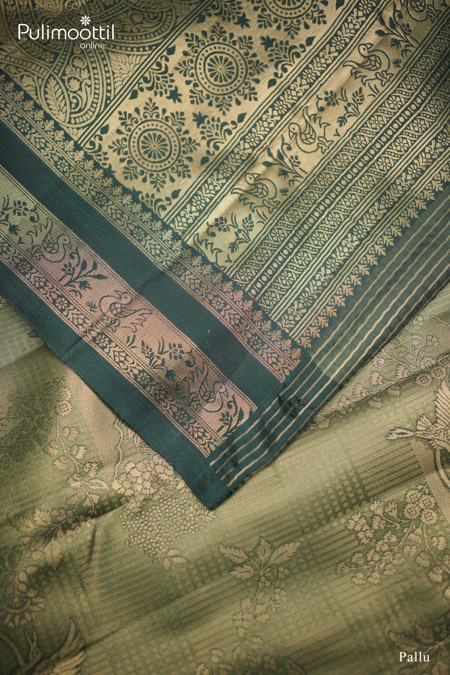 Pista Green Semi Silk Saree.