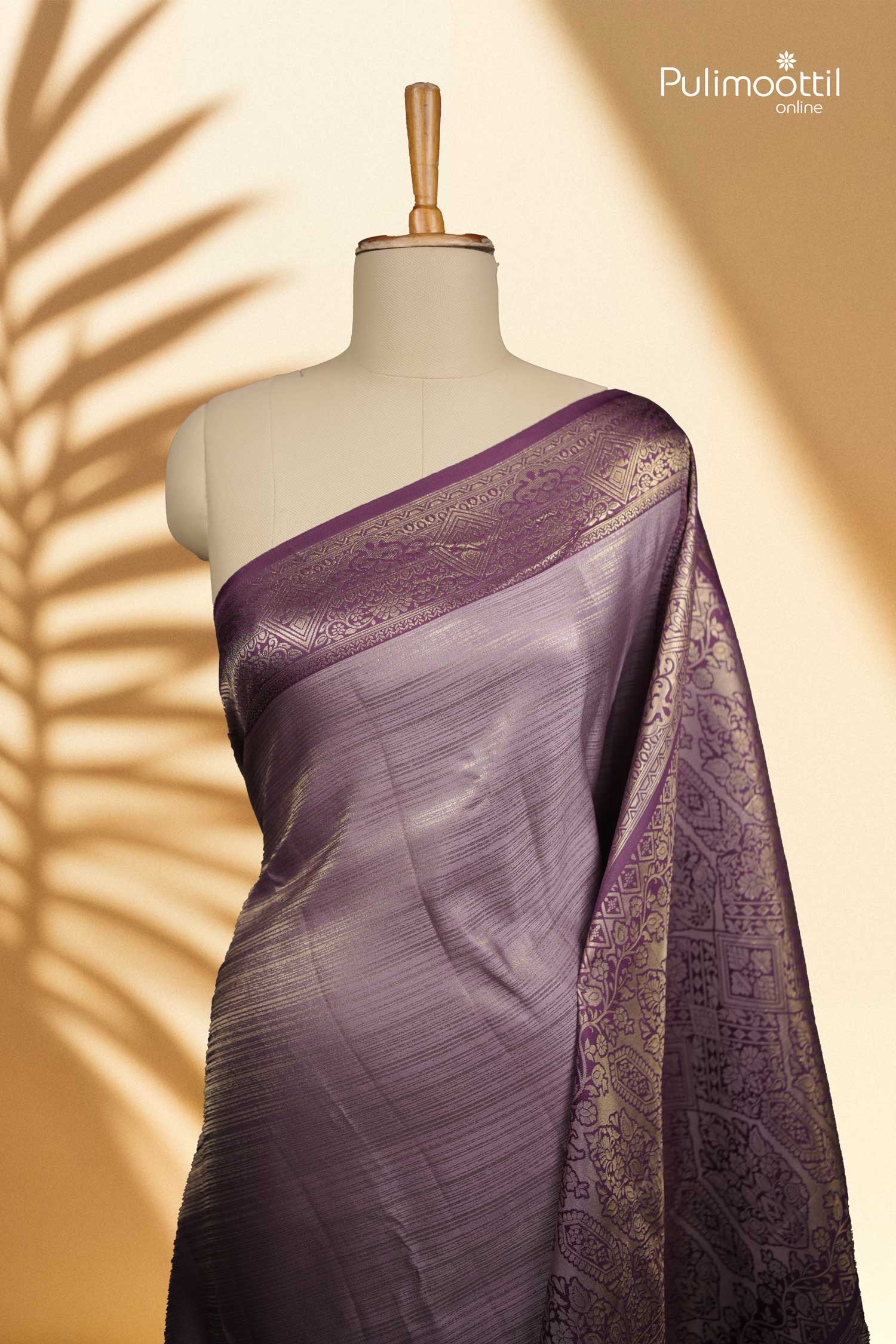 Lavender Colour Semi Silk Saree.