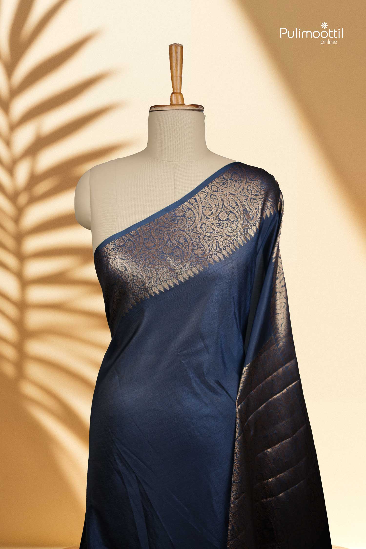 Navy Blue Banarasi Saree.
