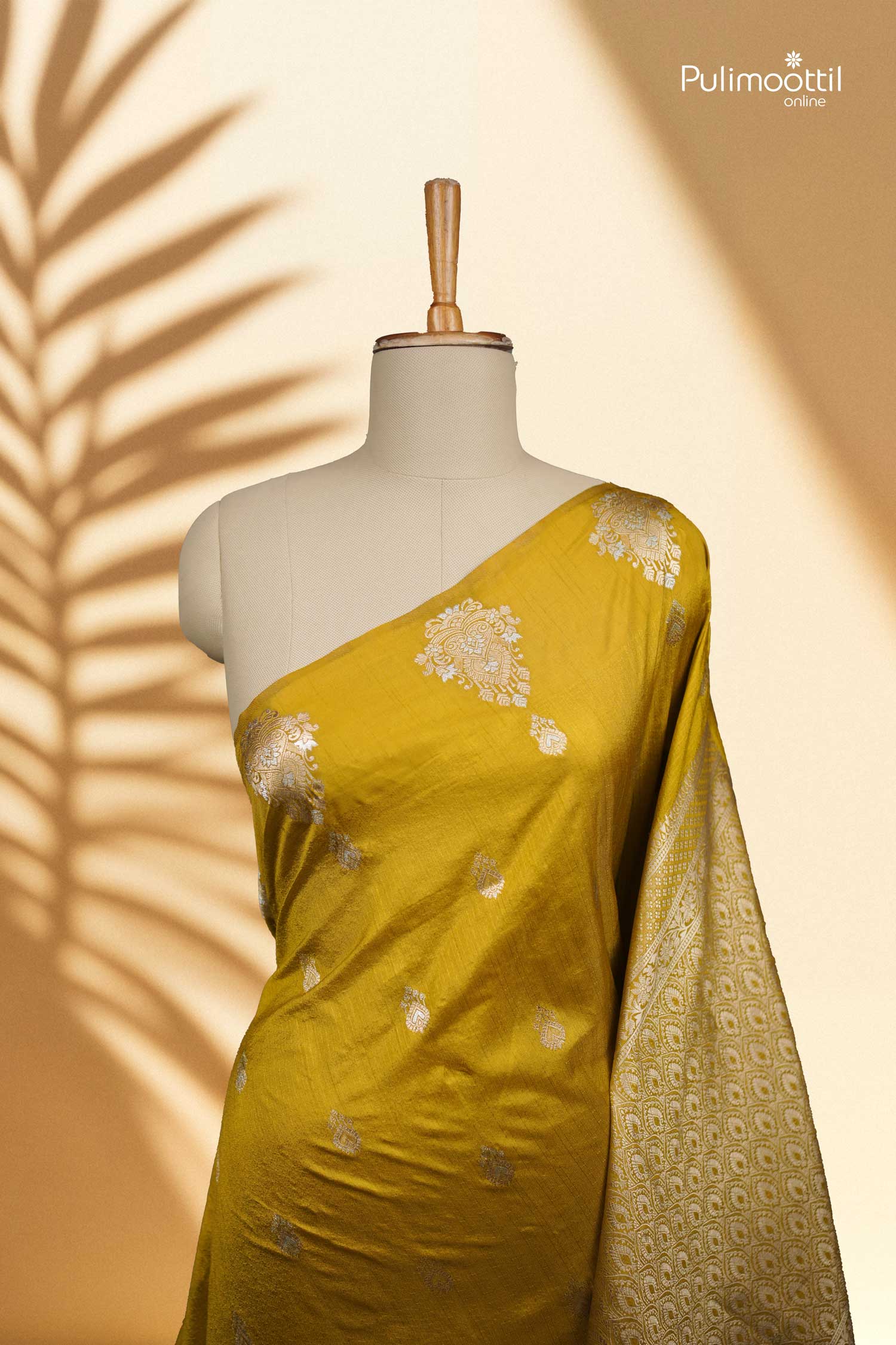 Mustard Yellow Semi Tussar Saree.