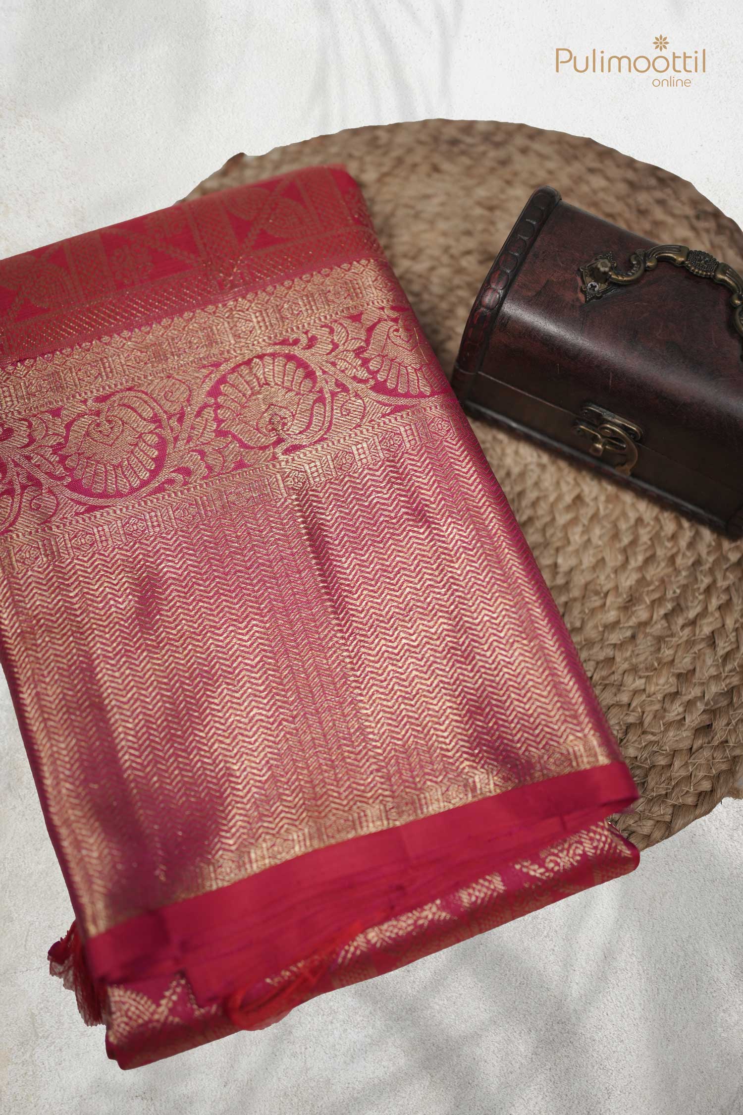 Rani Pink Colour Kanchipuram Saree.