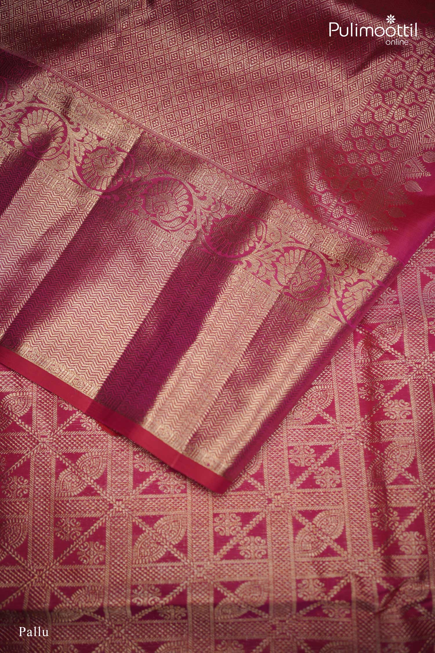 Rani Pink Colour Kanchipuram Saree.
