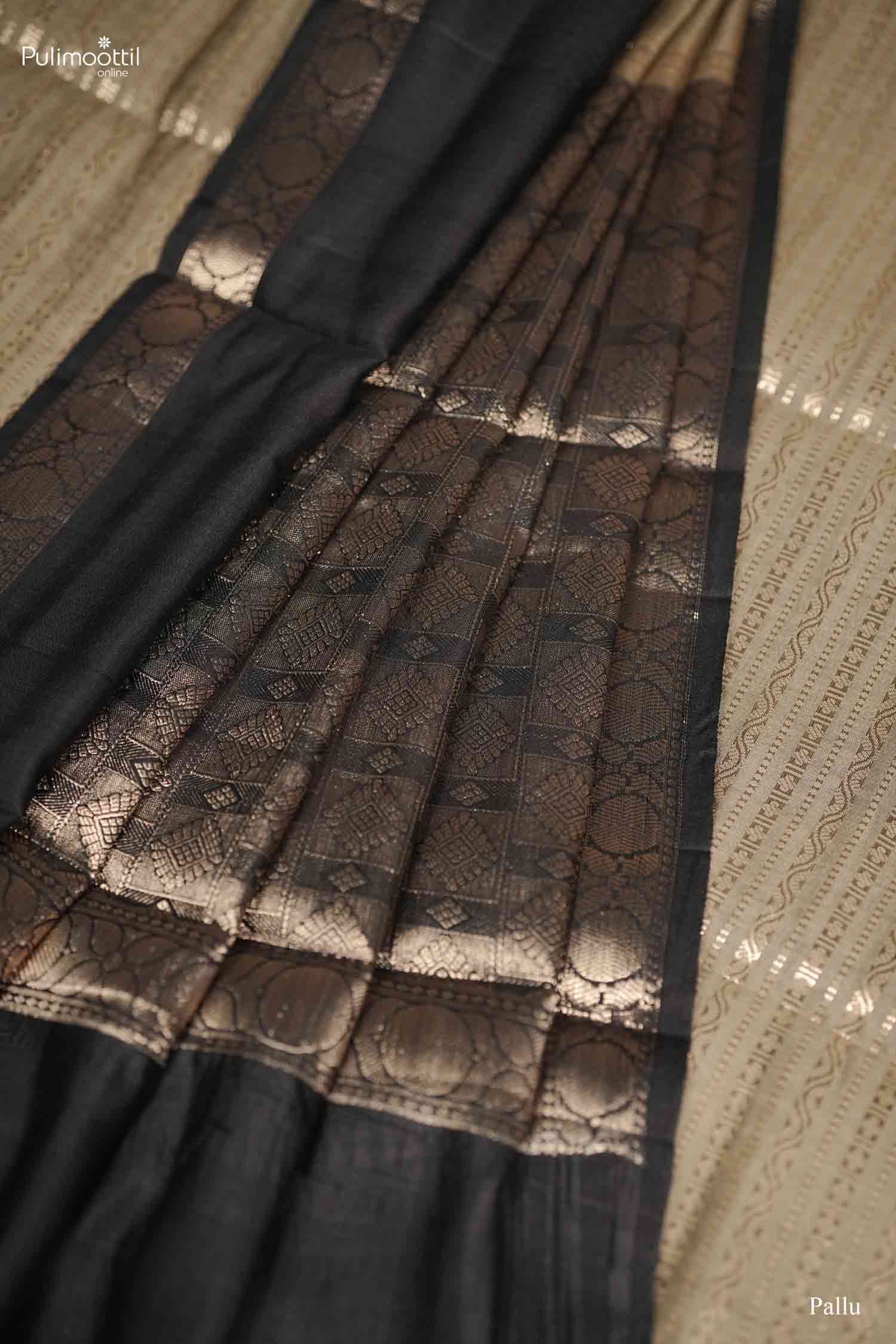 Pastel Olive Green Colour Chiniya Silk Saree