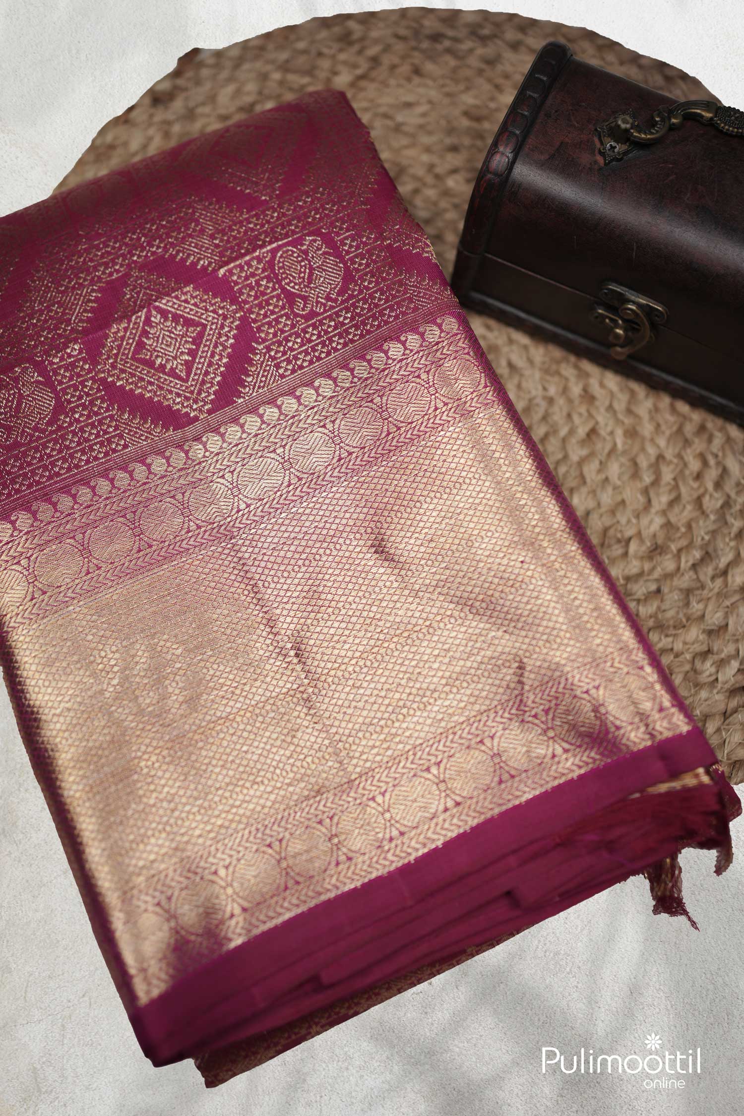 Light Wine Shade Kanchipuram Saree