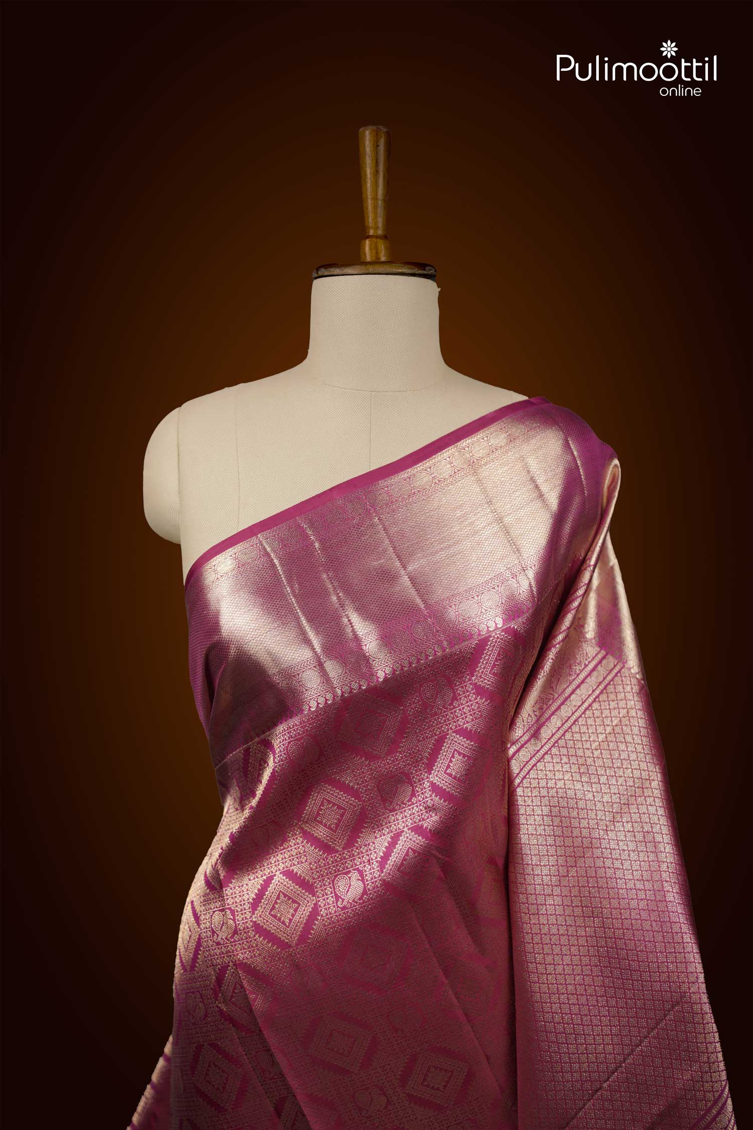 Light Wine Shade Kanchipuram Saree