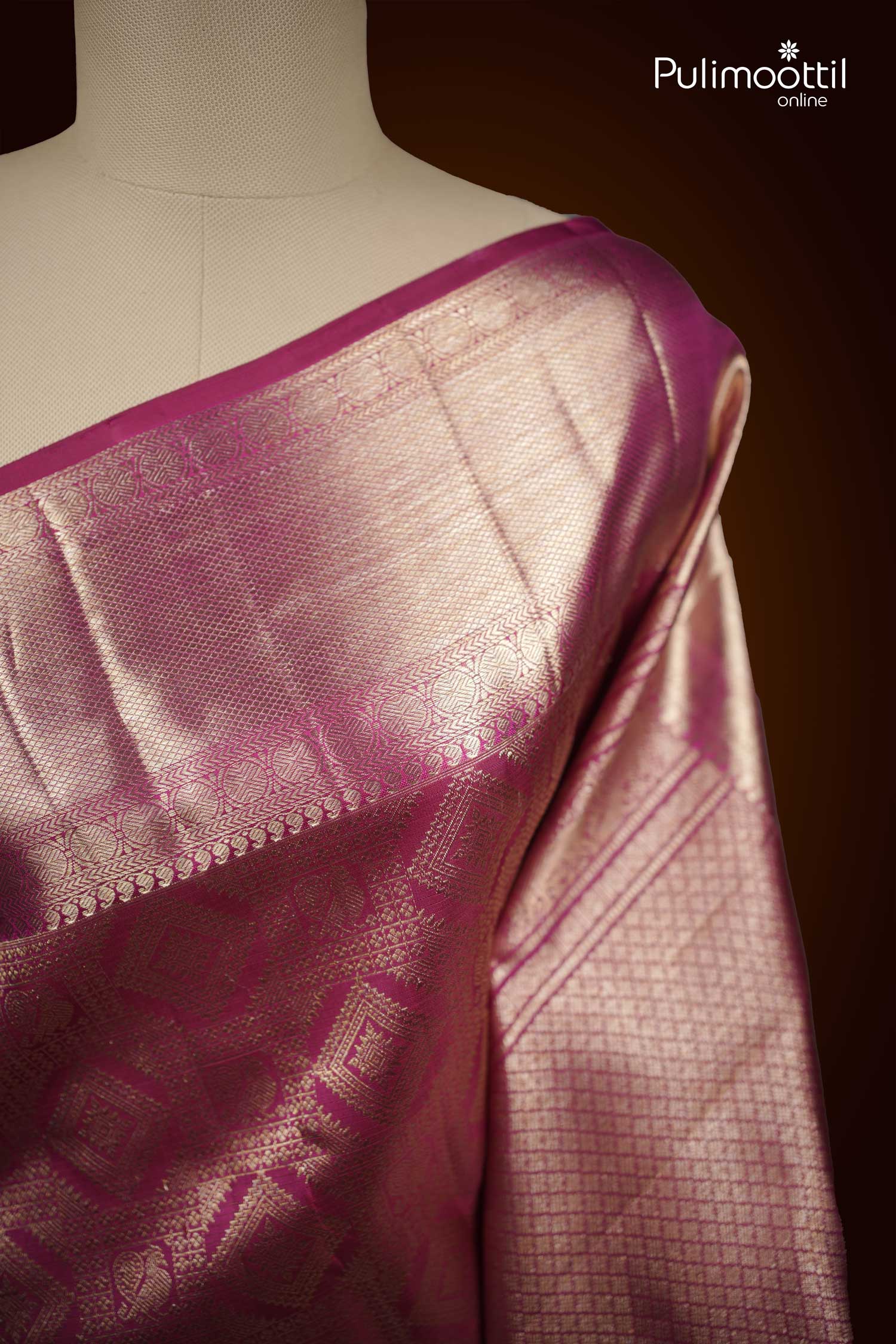 Light Wine Shade Kanchipuram Saree