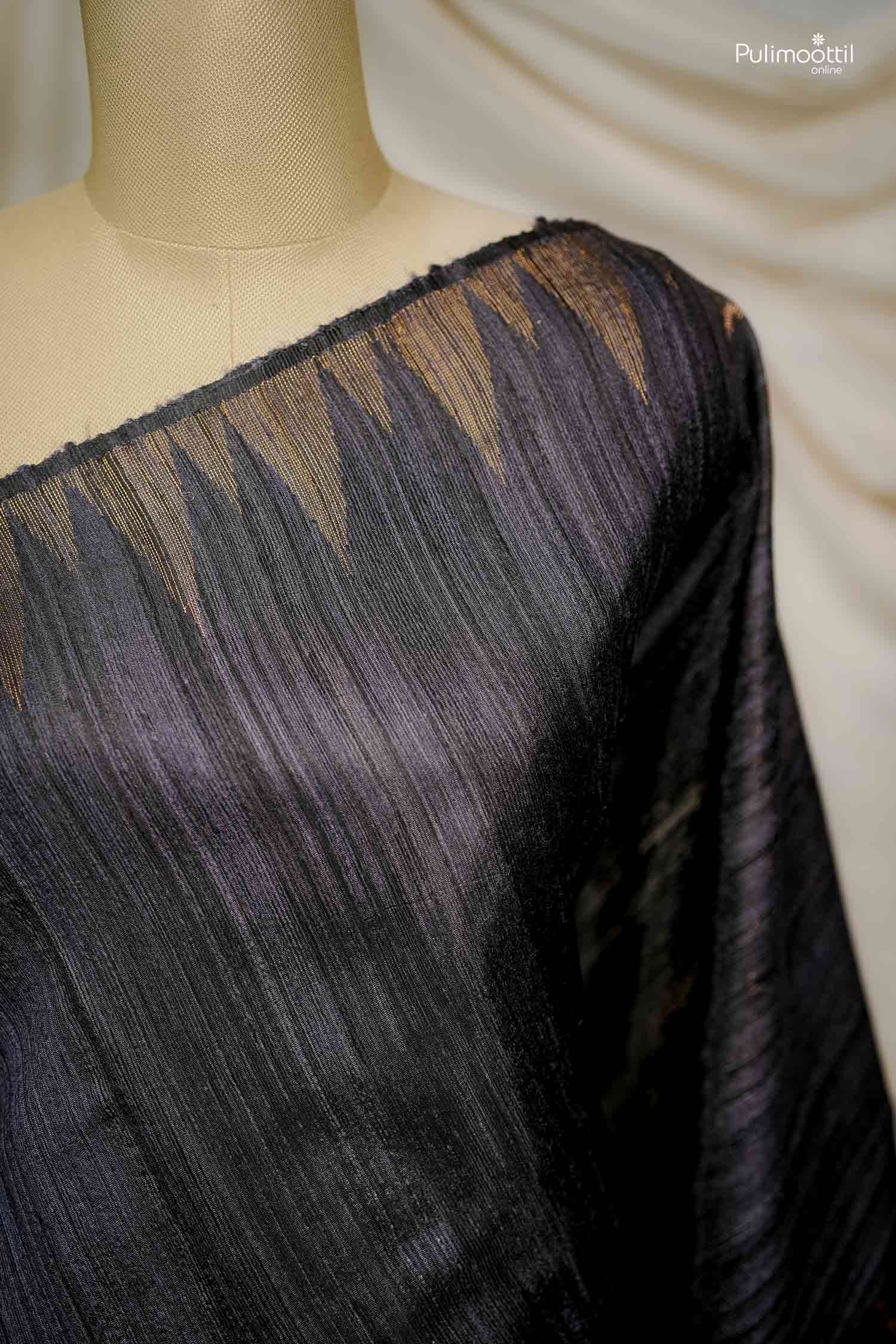 Dark Blue Colour Pure Jute Silk Saree