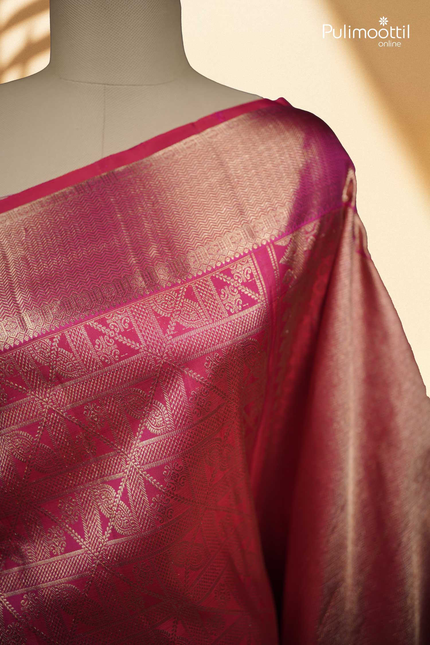 Rani Pink Colour Kanchipuram Saree.