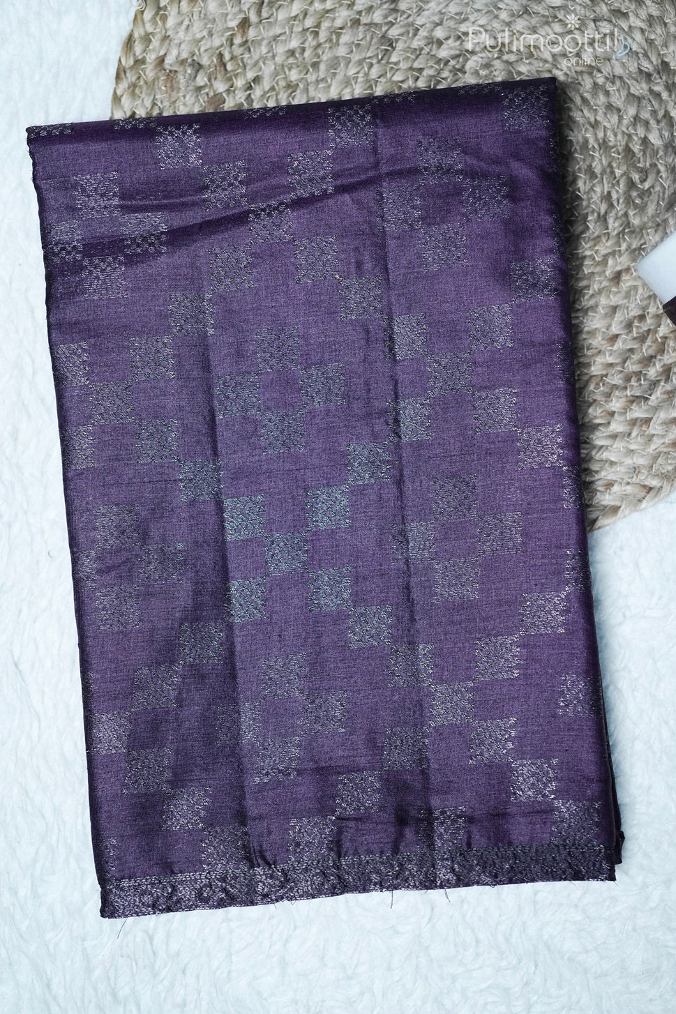 Dark Violet Colour Tussar Silk Saree