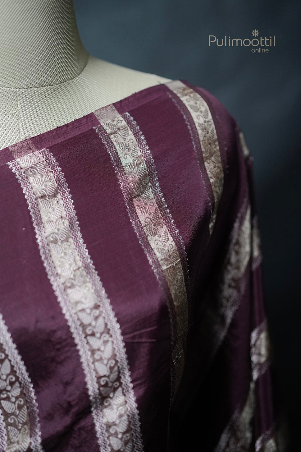 Dark Maroon Colour Chiniya Saree