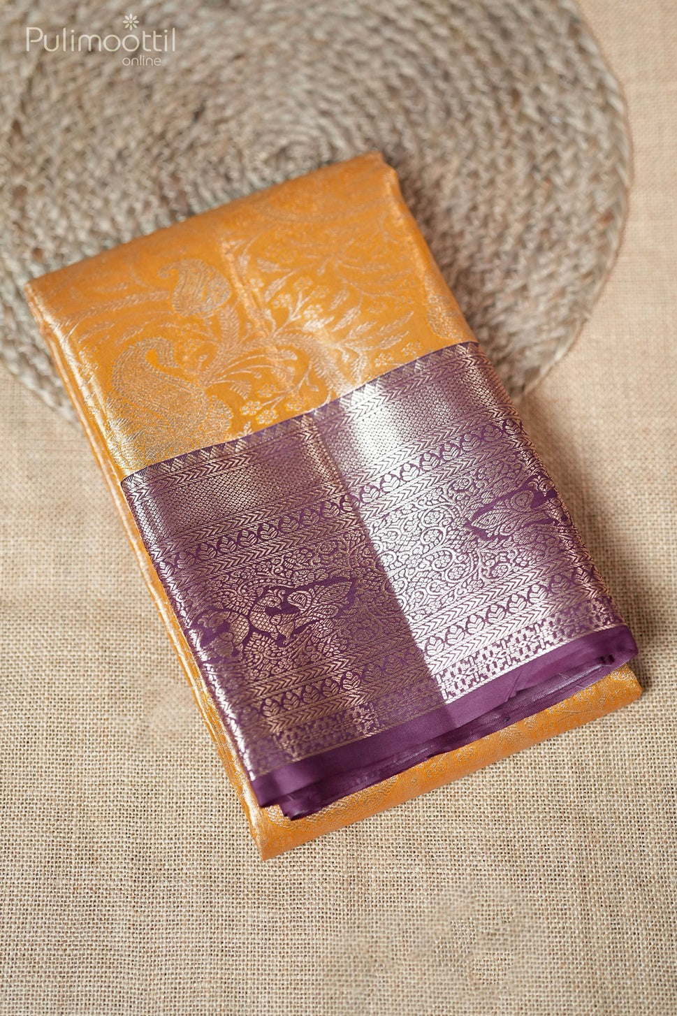 Yellow Colour Semi Silk Kanchipuram Saree