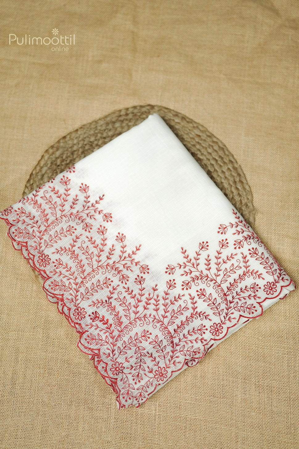 White Colour Nett Cotta Fancy Saree