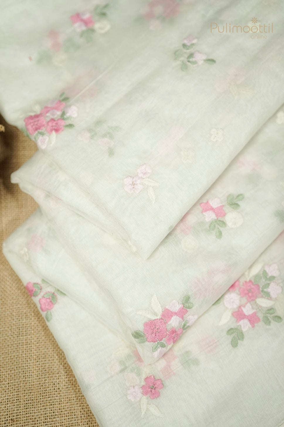 Cream Colour Chanderi Cotton Fancy Saree