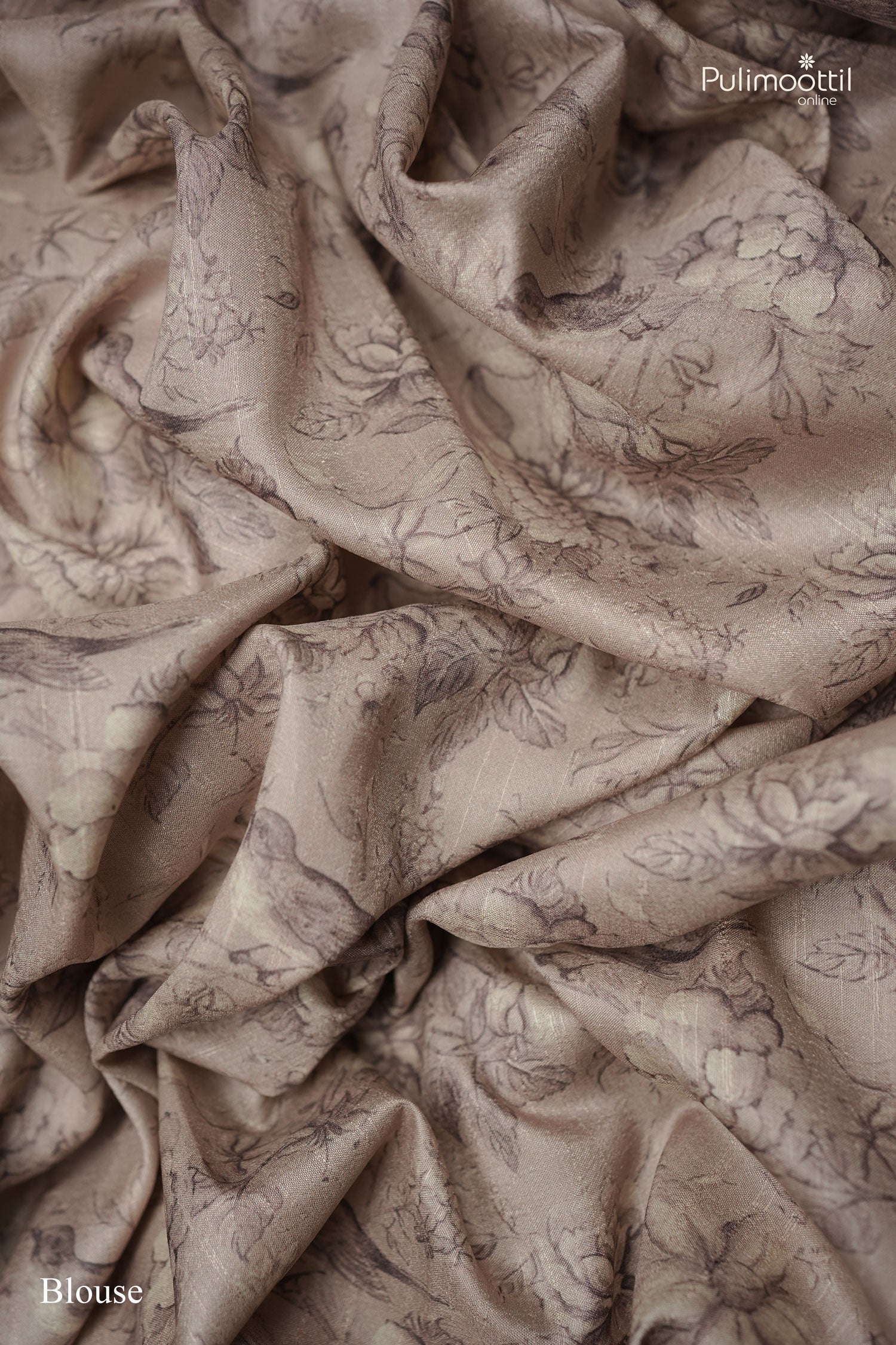 Beige color Chanderi silk saree