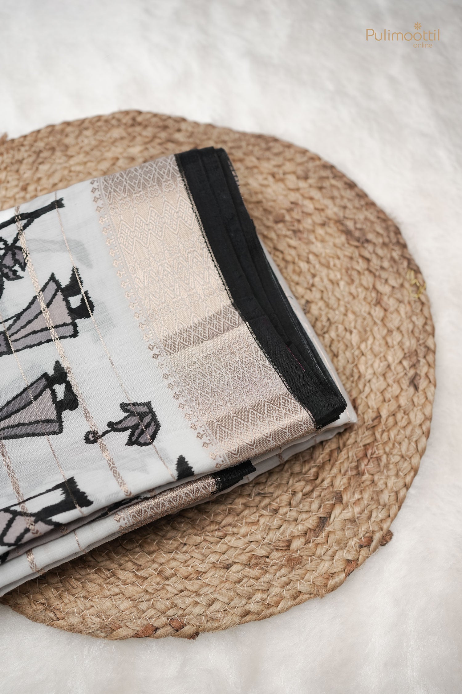 White color Chanderi silk saree