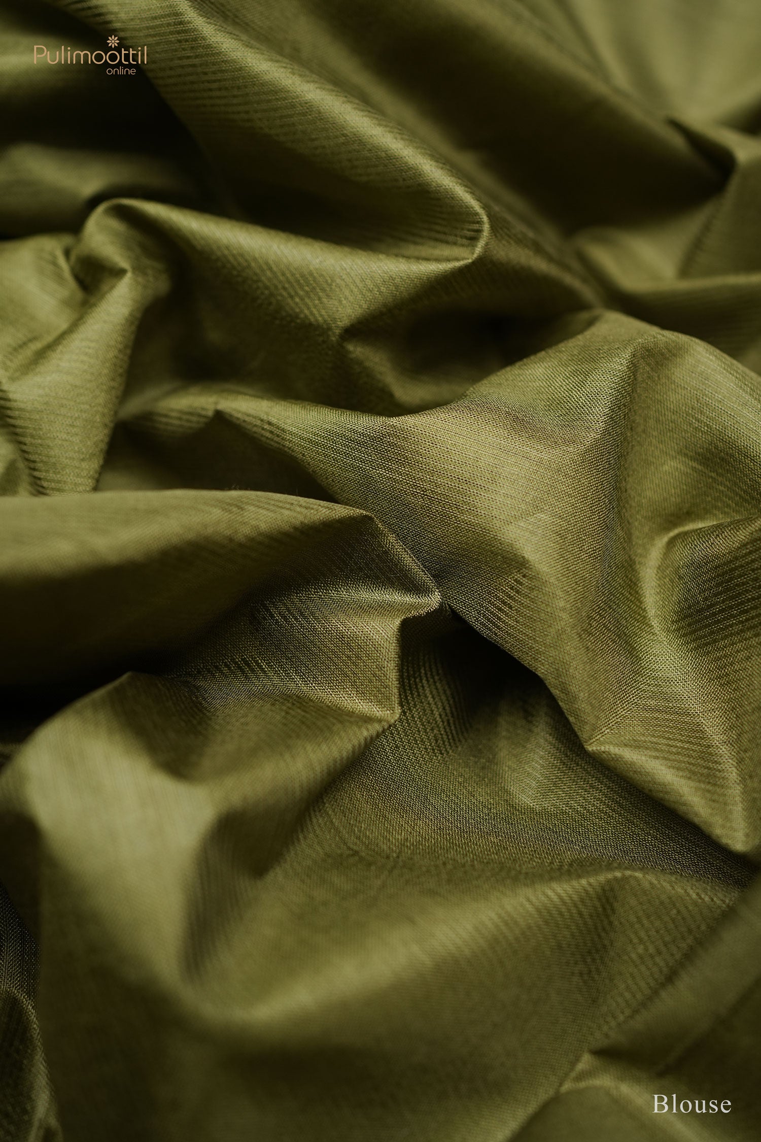 Olive Green color Semi Tussar silk saree