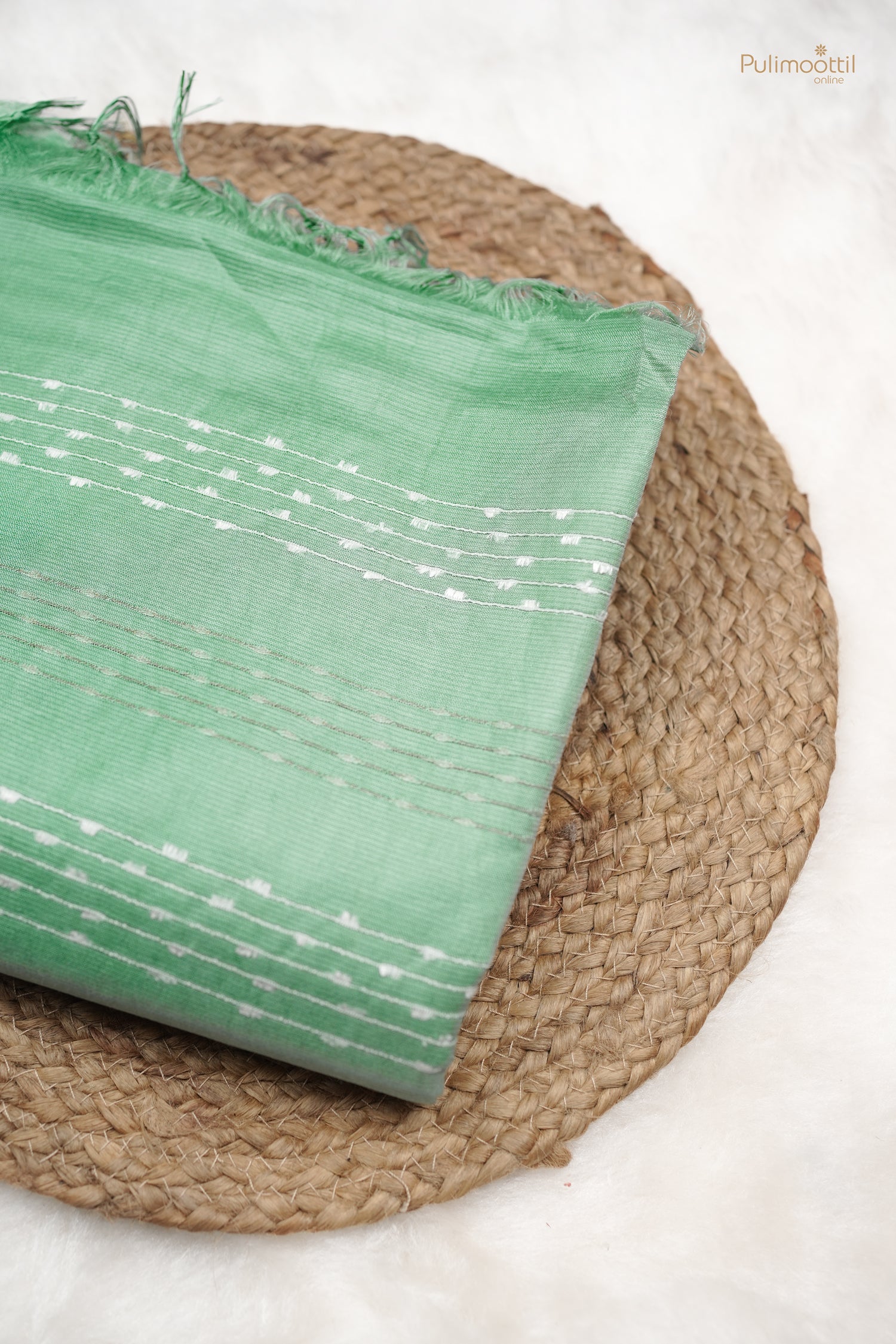 Aqua peal color Semi Tussar saree.