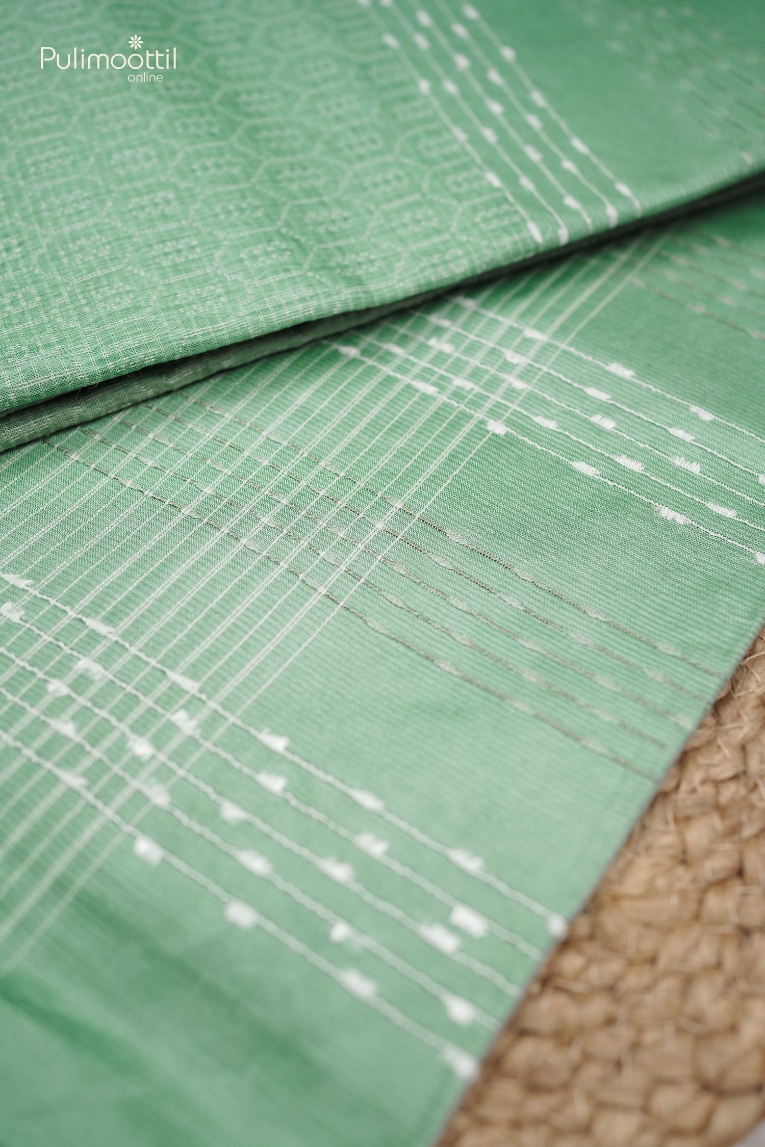 Aqua peal color Semi Tussar saree.
