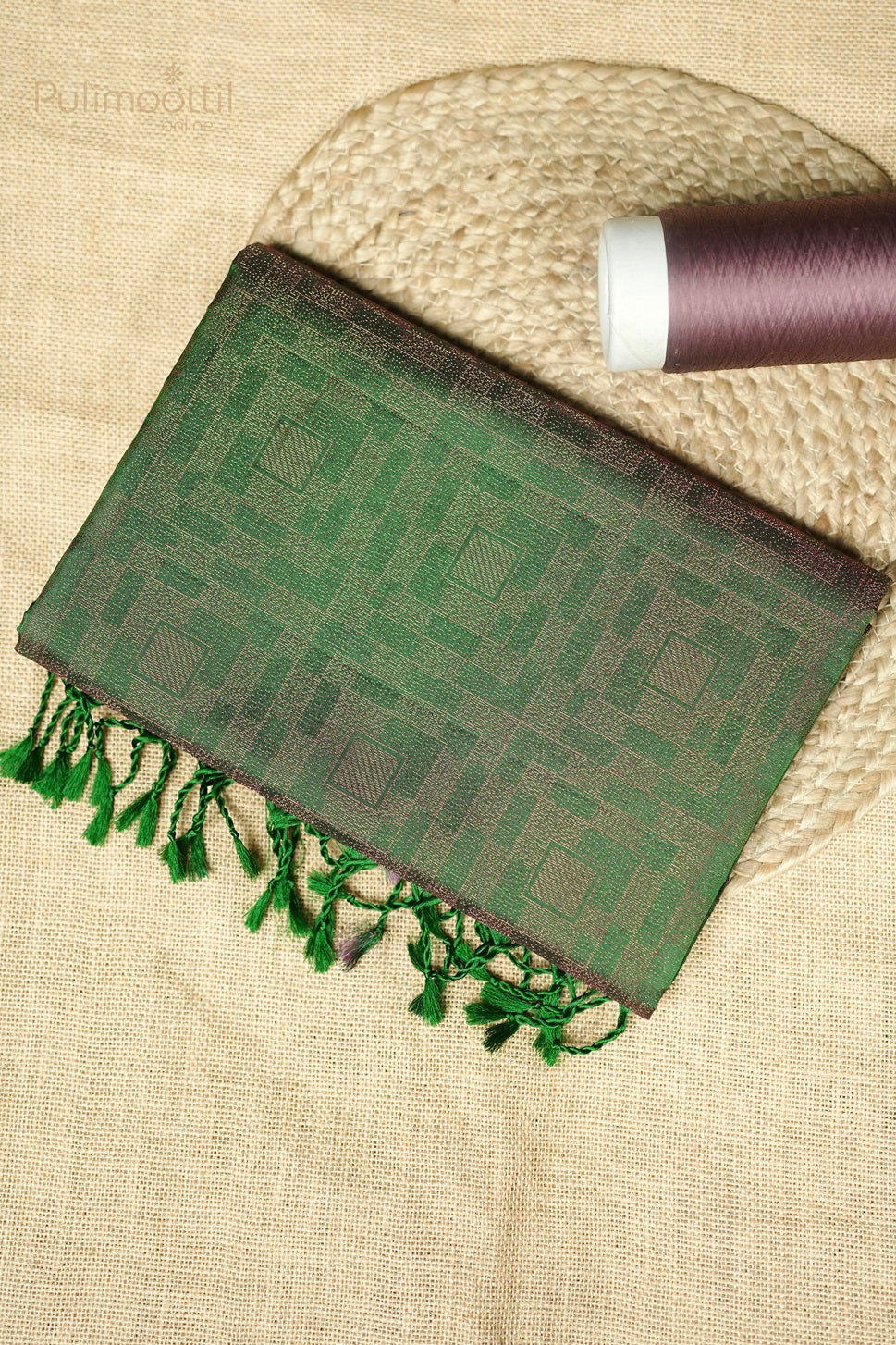 Bottle Green Colour Kanchipuram Soft Silk Saree