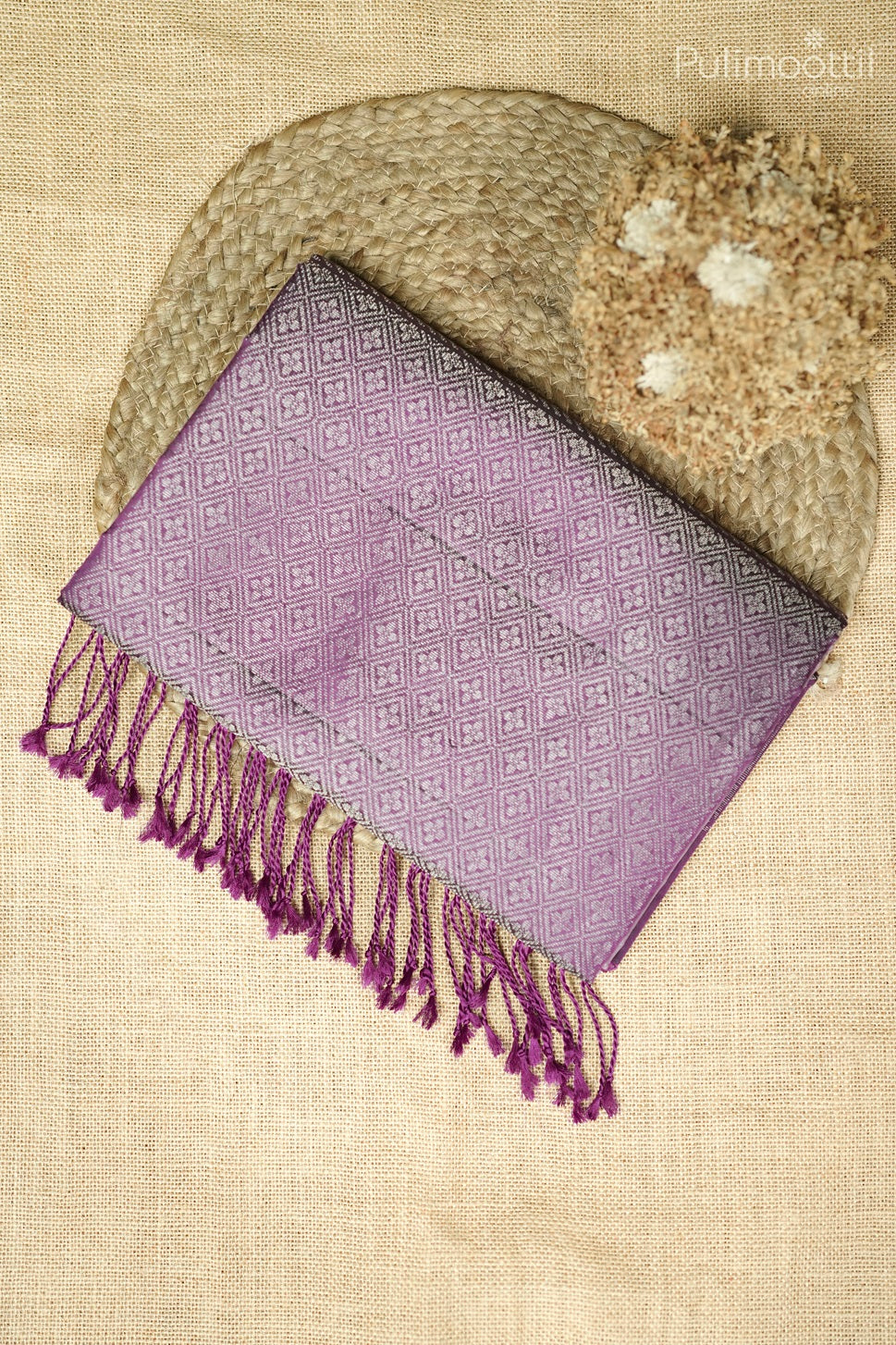 Pastel Lavender Colour Kanchipuram Designer Saree