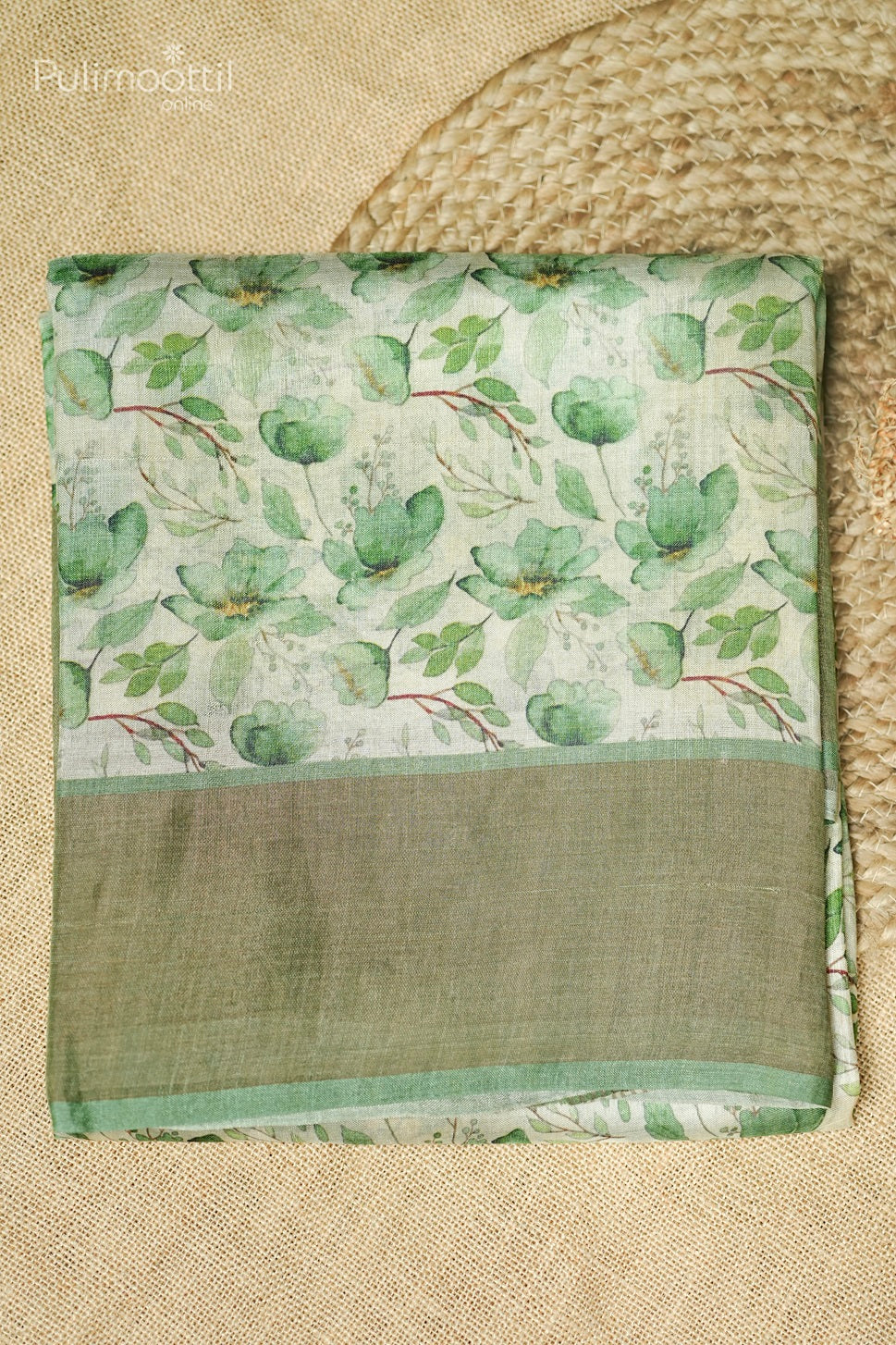 Cream Colour Tussar Silk Saree