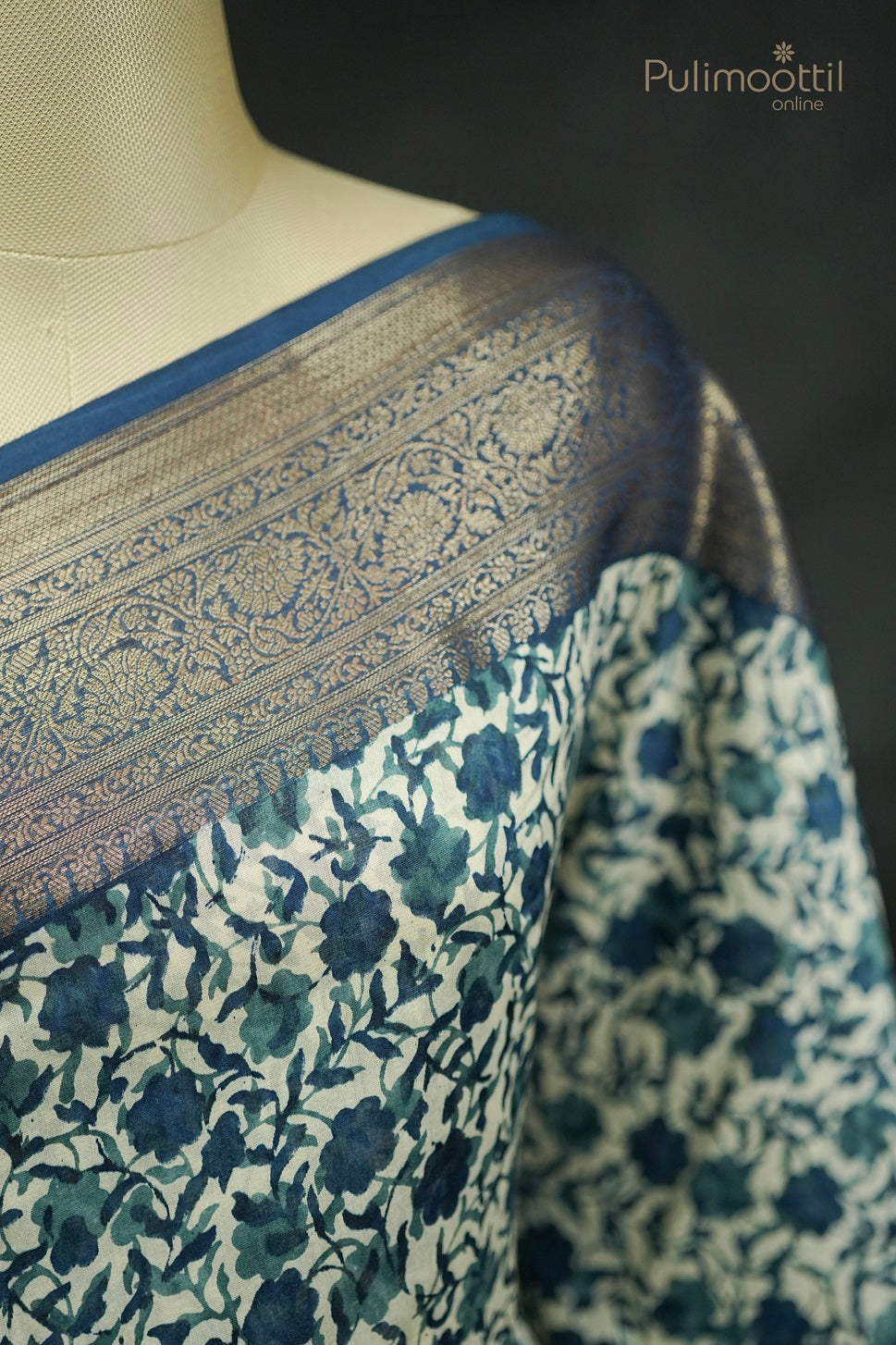 Cream Colour Chanderi Silk Saree