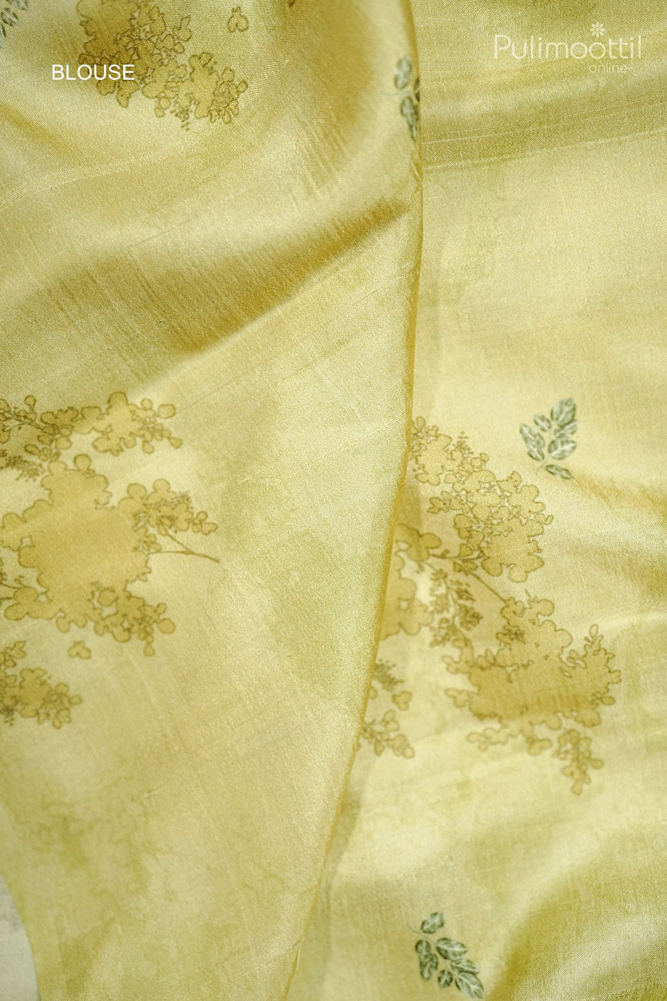 Soft Olive Green Colour Digital Print Tussar Silk Saree