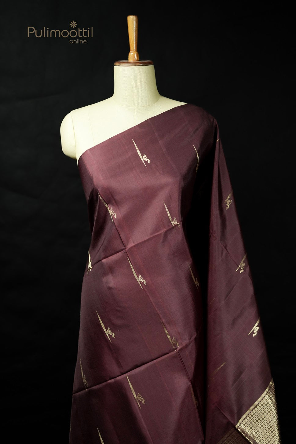 Dark Maroon Colour Kanchipuram Soft Silk Saree