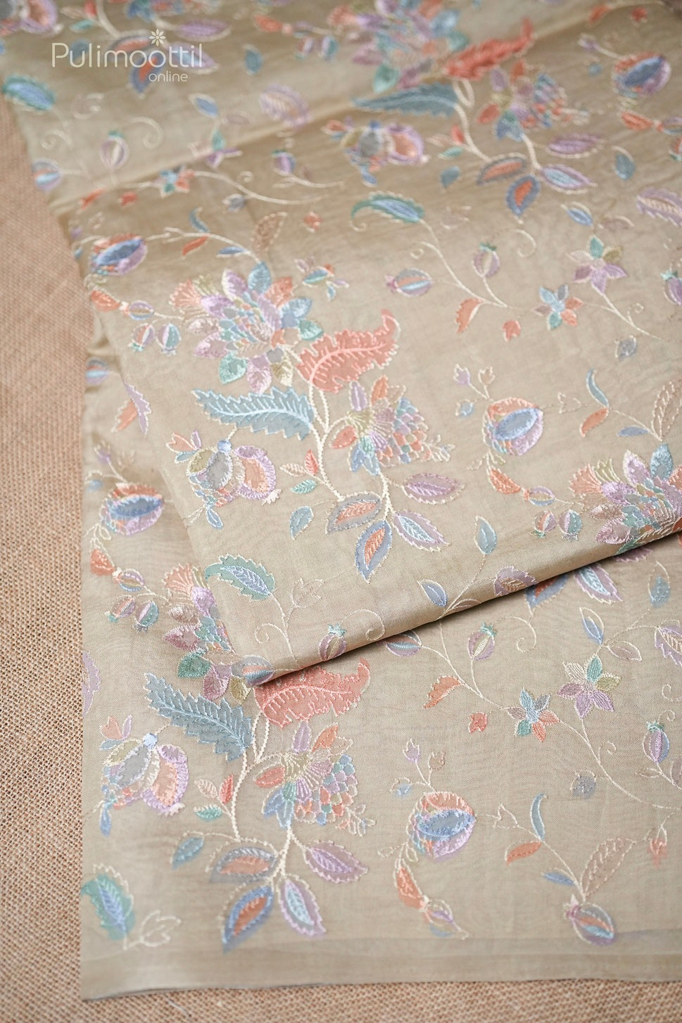 Chickoo Colour Pure Organza Saree