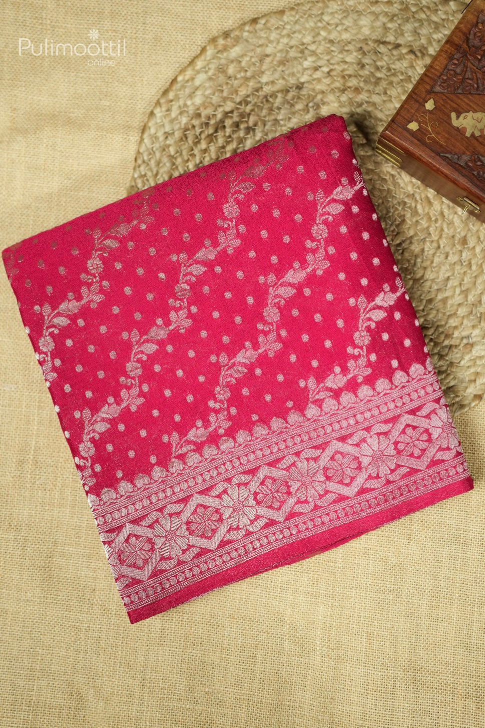 Rani Pink Colour Banarasi Silk Saree