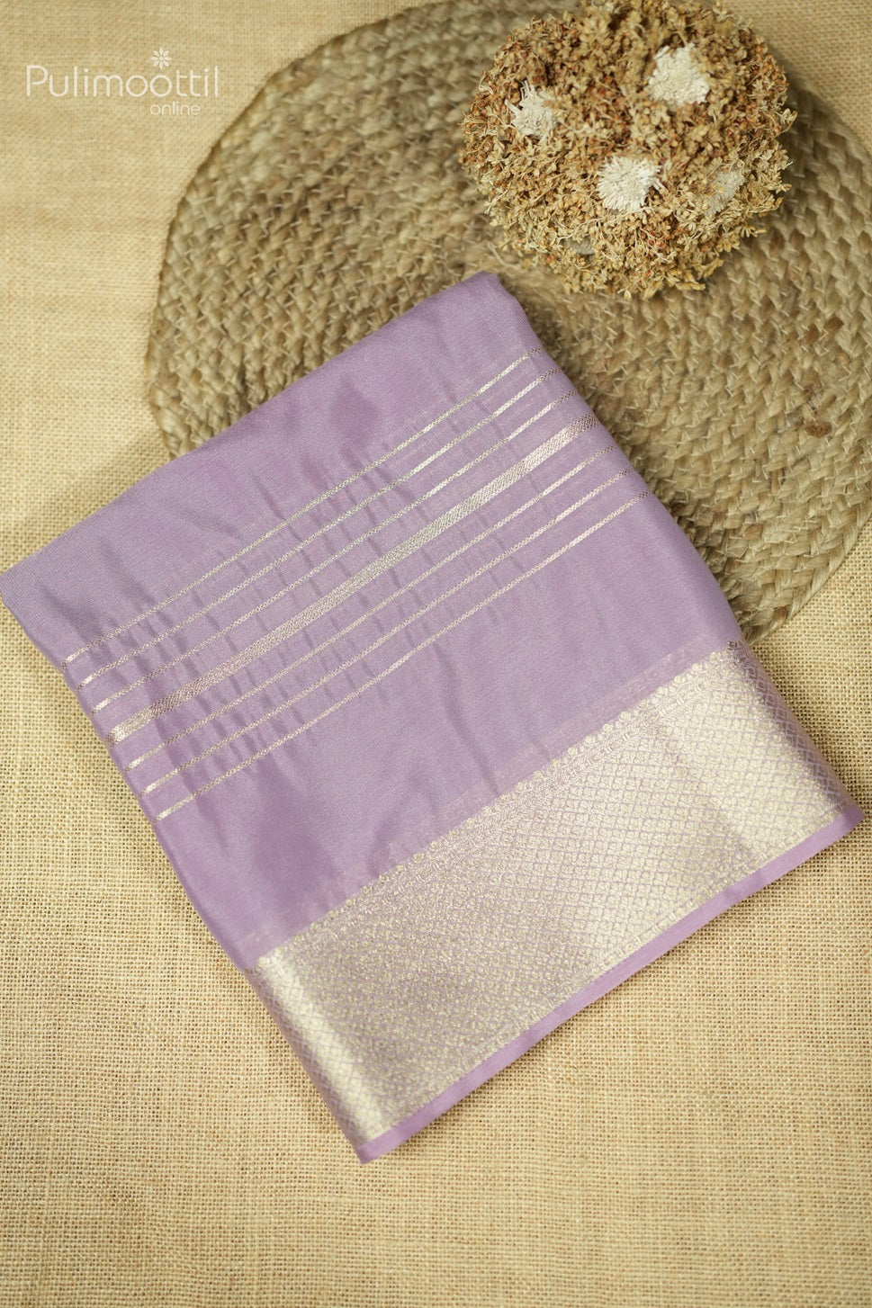 Lavender Colour Georgette Banarasi Saree