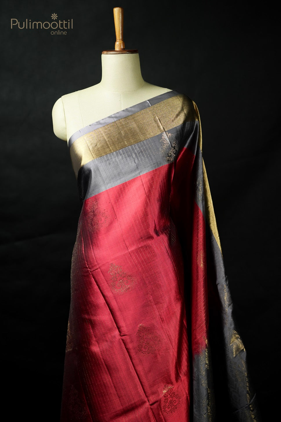Maroon Colour Kanchipuram Soft Silk Saree