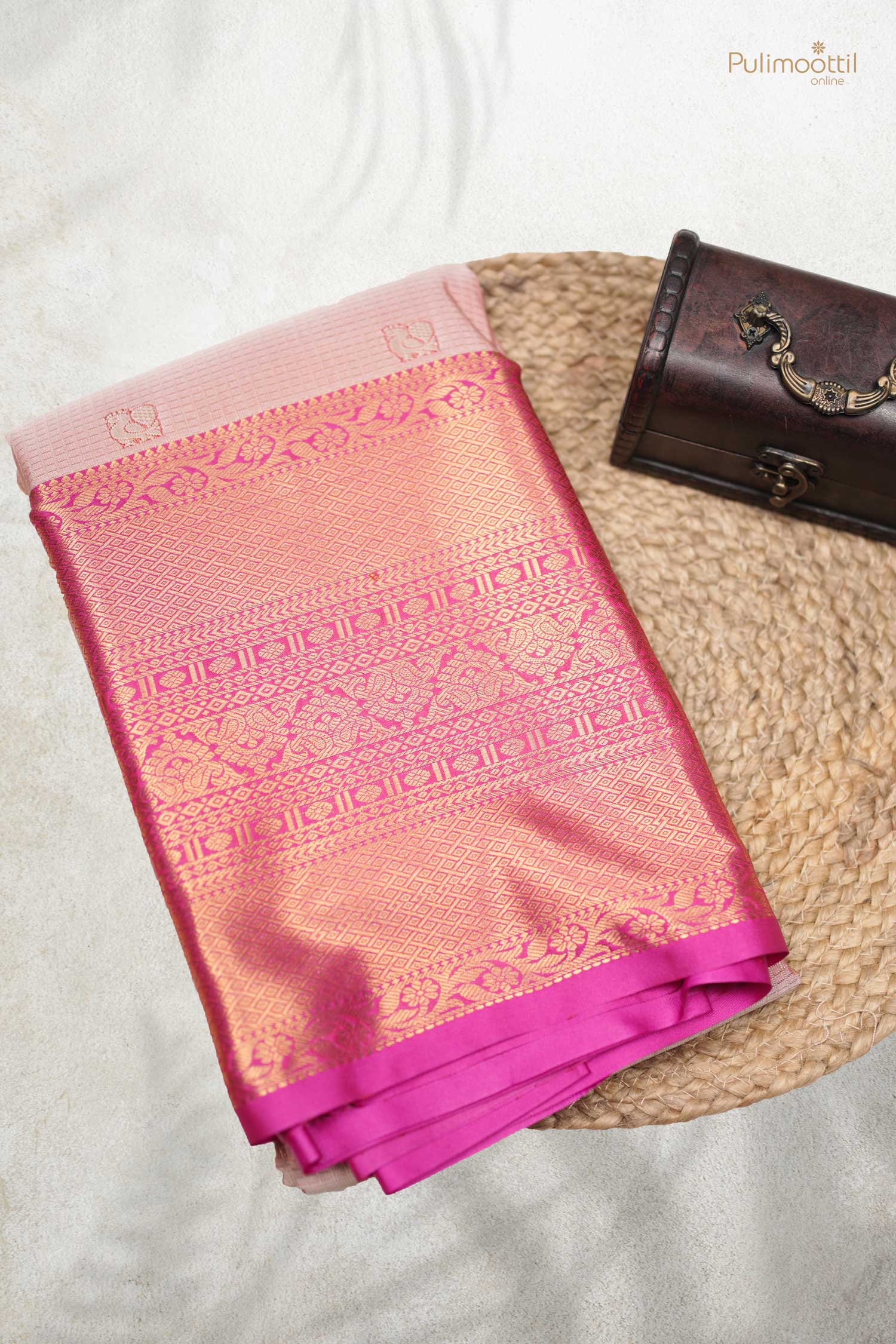 Peach Colour Art Silk Saree.