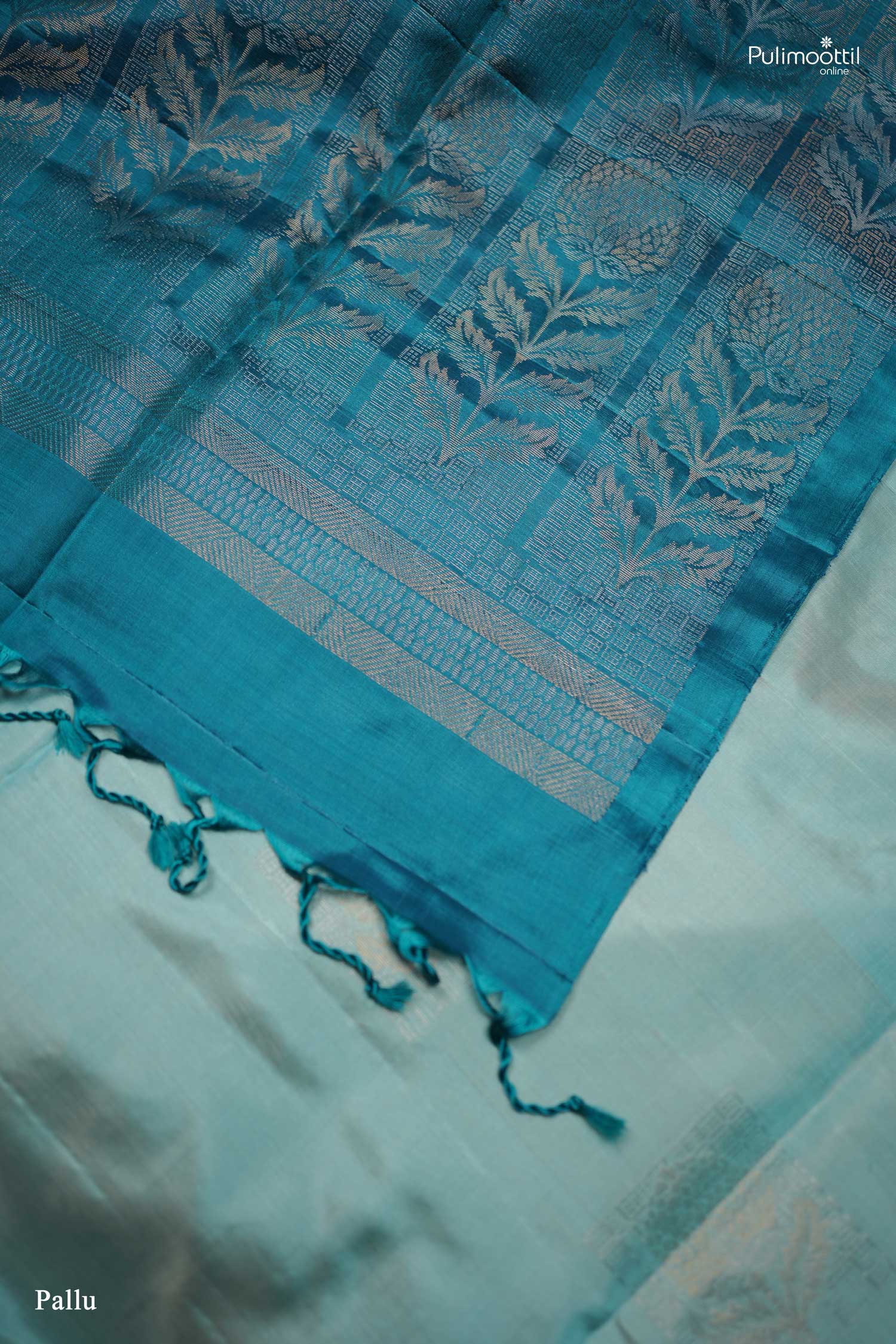 Sea Blue Soft Silk Saree.