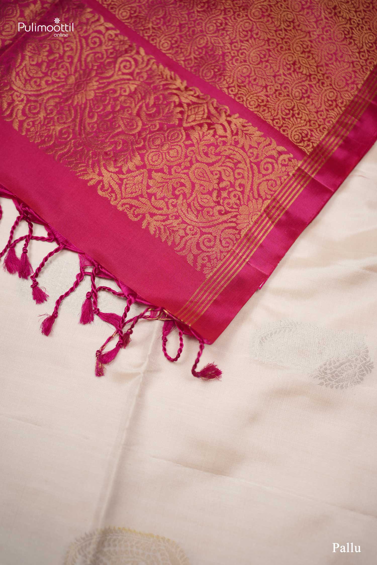 Off-White Soft Silk Saree.