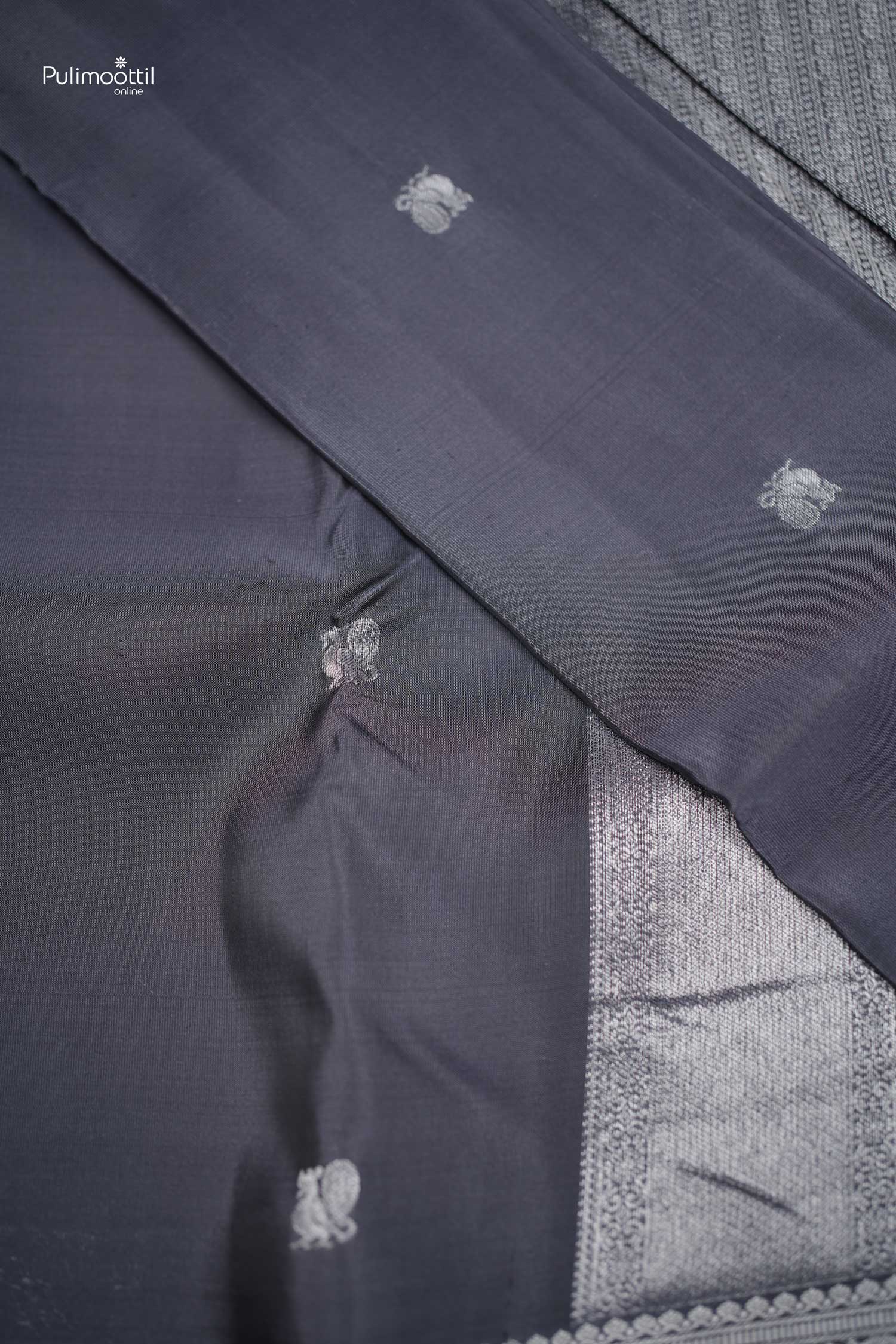 Pearl Grey Kanchipuram Saree.