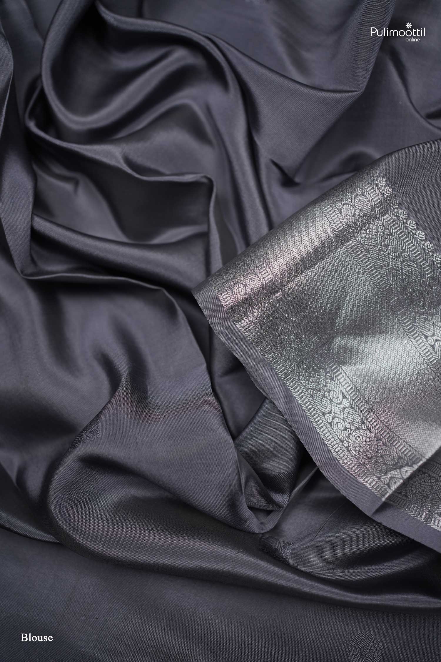 Pearl Grey Kanchipuram Saree.