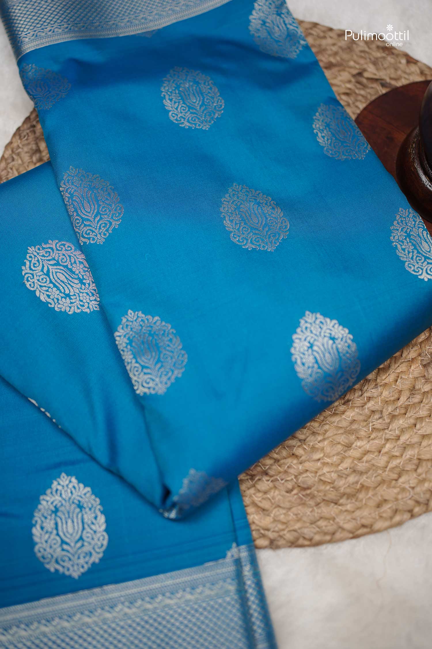 Blue Color Kanchipuram Saree.